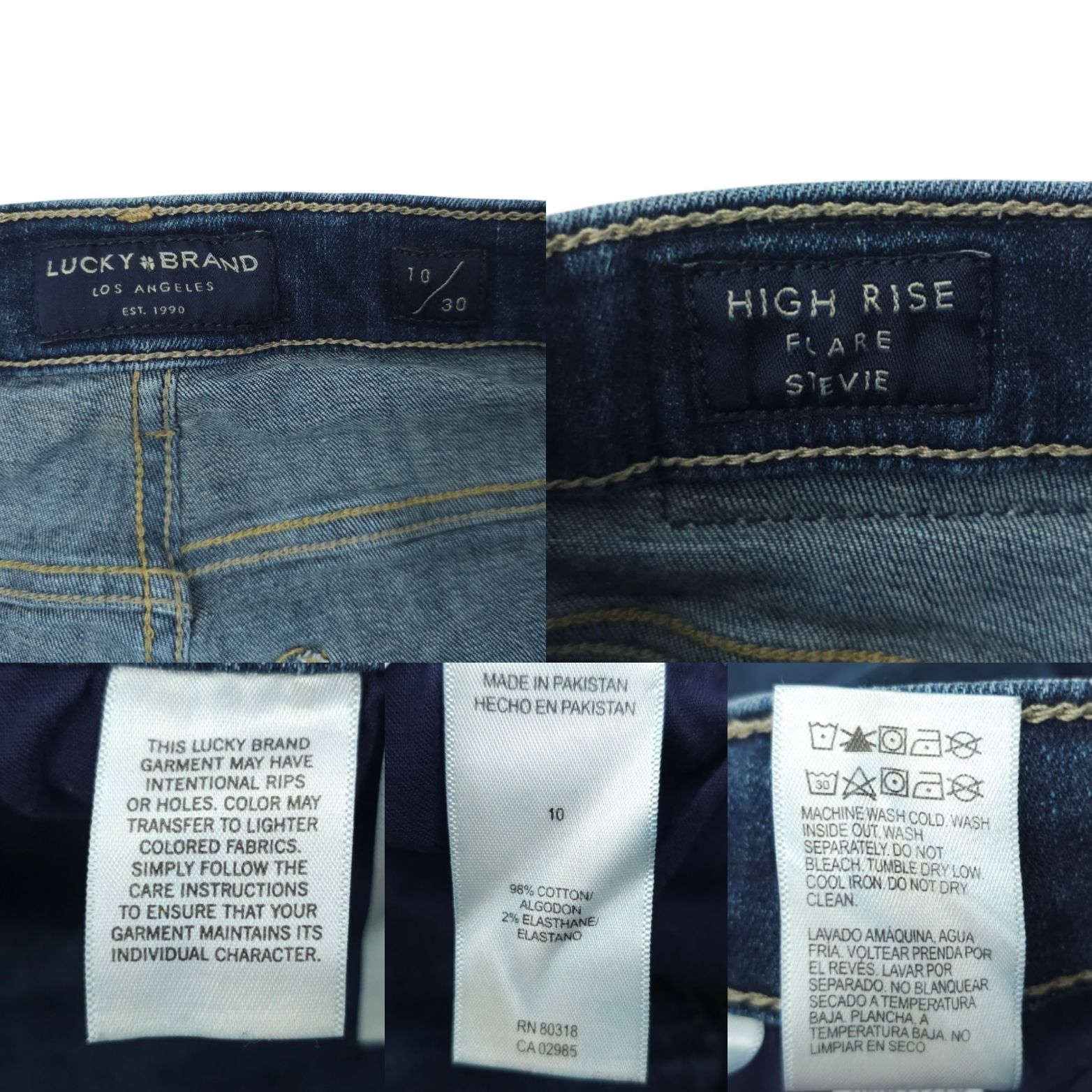 Lucky Brand Lucky Brand High Rise Flare Stevie Jeans 10/30 Dark Wash Size 32" / US 10 / IT 46 - 8 Thumbnail