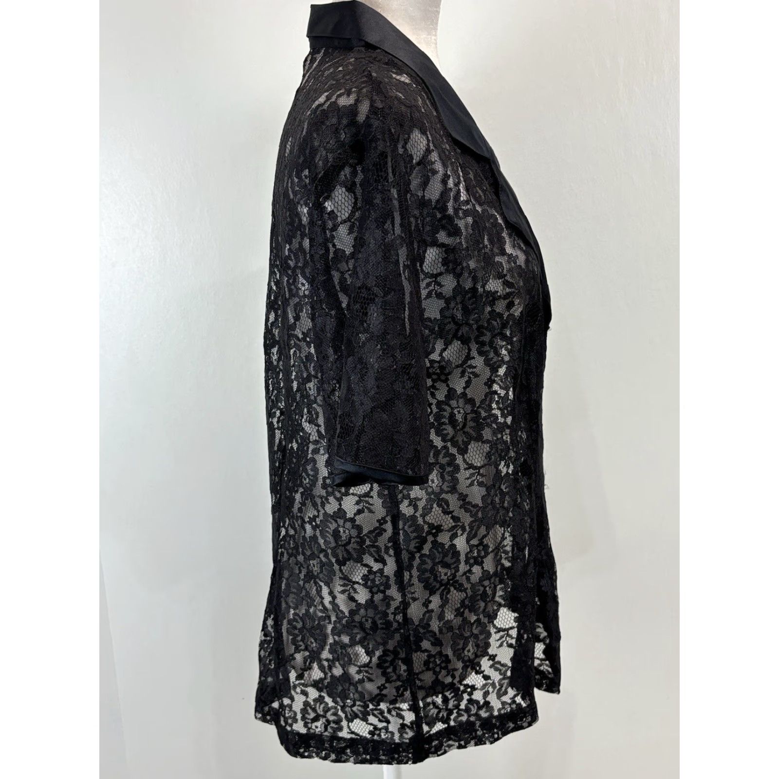 Victoria's Secret Vtg Victoria’s Secret 2 Pc Pajama Set Sz Large Black Lace Top Satin Pants 90’s Size L / US 10 / IT 46 - 5 Thumbnail