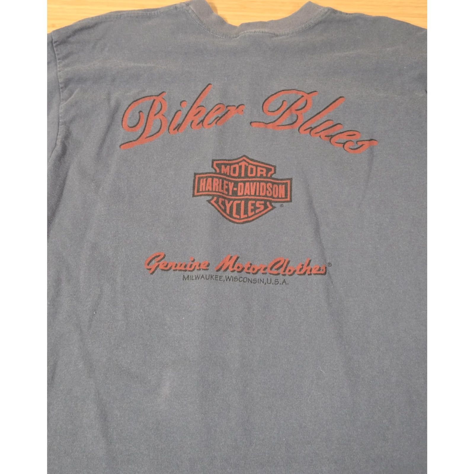 Harley Davidson VINTAGE Harley-Davidson Shirt Mens L Blue Biker Blues Motorcycle Graphic 90s Size US L / EU 52-54 / 3 - 5 Thumbnail