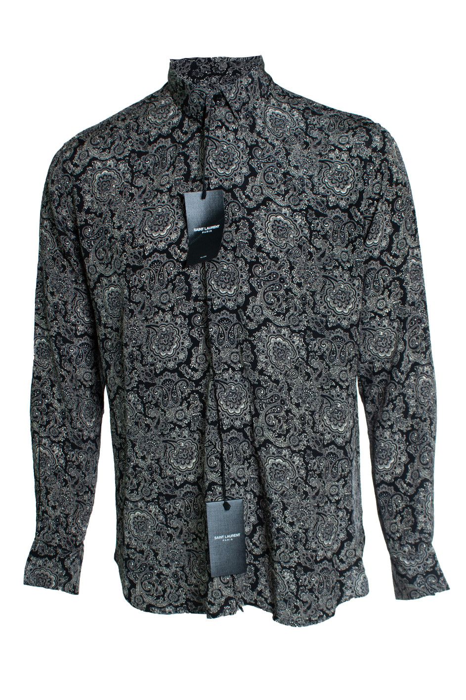 Saint Laurent Paris Saint Laurent, Black paisley printed shirt 2018 Size US S / EU 44-46 / 1 - 8 Thumbnail