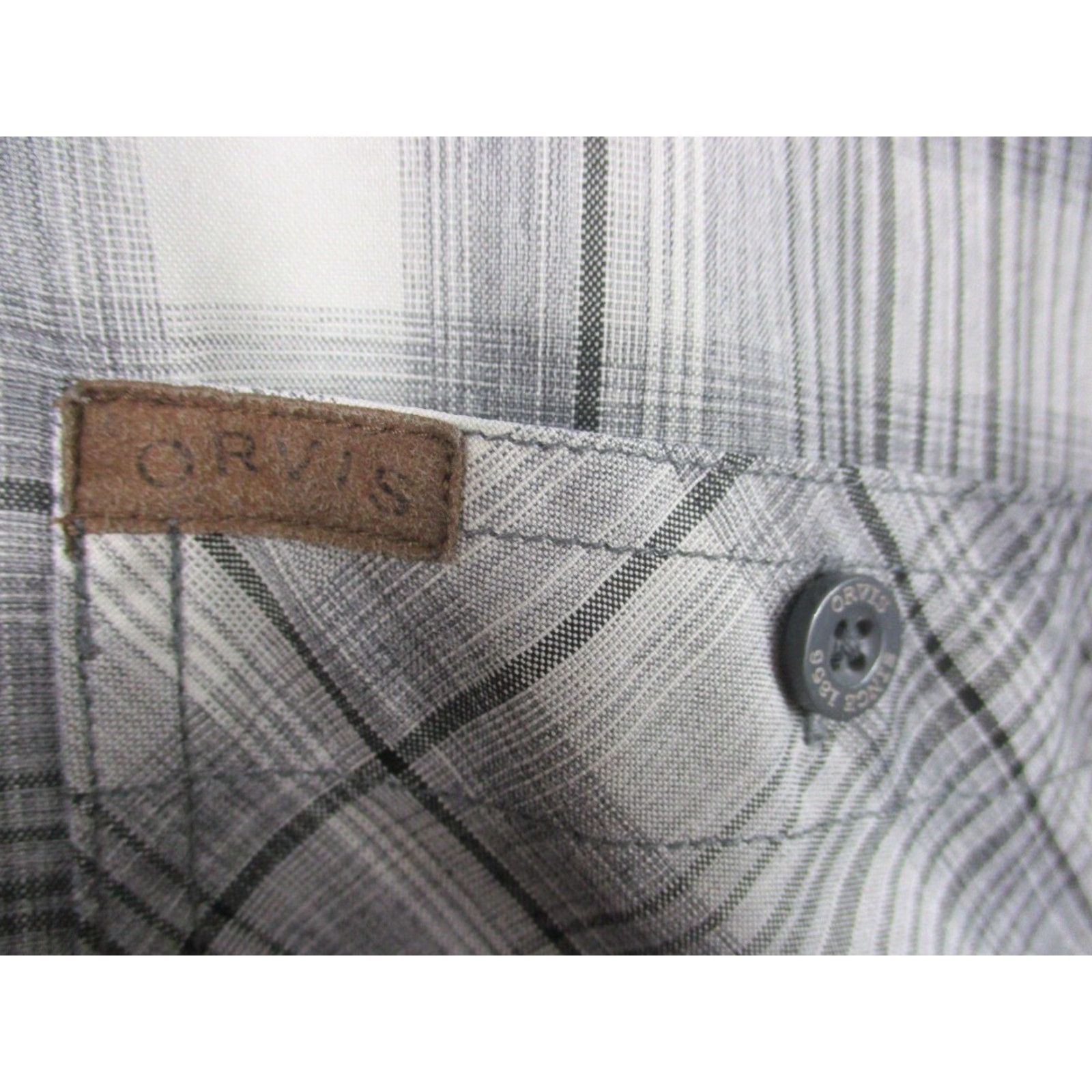 Orvis Orvis Shirt XL Gray Plaid Pockets Polyester Fishing Stretch Shirt (Men) Size US XL / EU 56 / 4 - 3 Thumbnail
