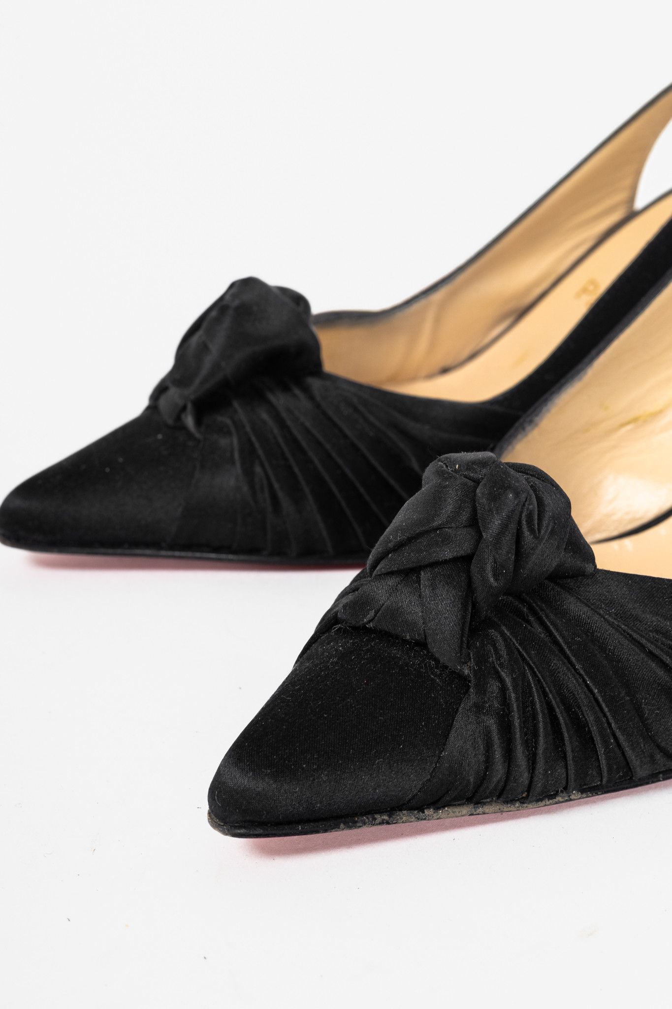 Christian Louboutin Christian Louboutin Francaise Sling Satin Knotted Heels Size US 5.5 / IT 35.5 - 7 Thumbnail