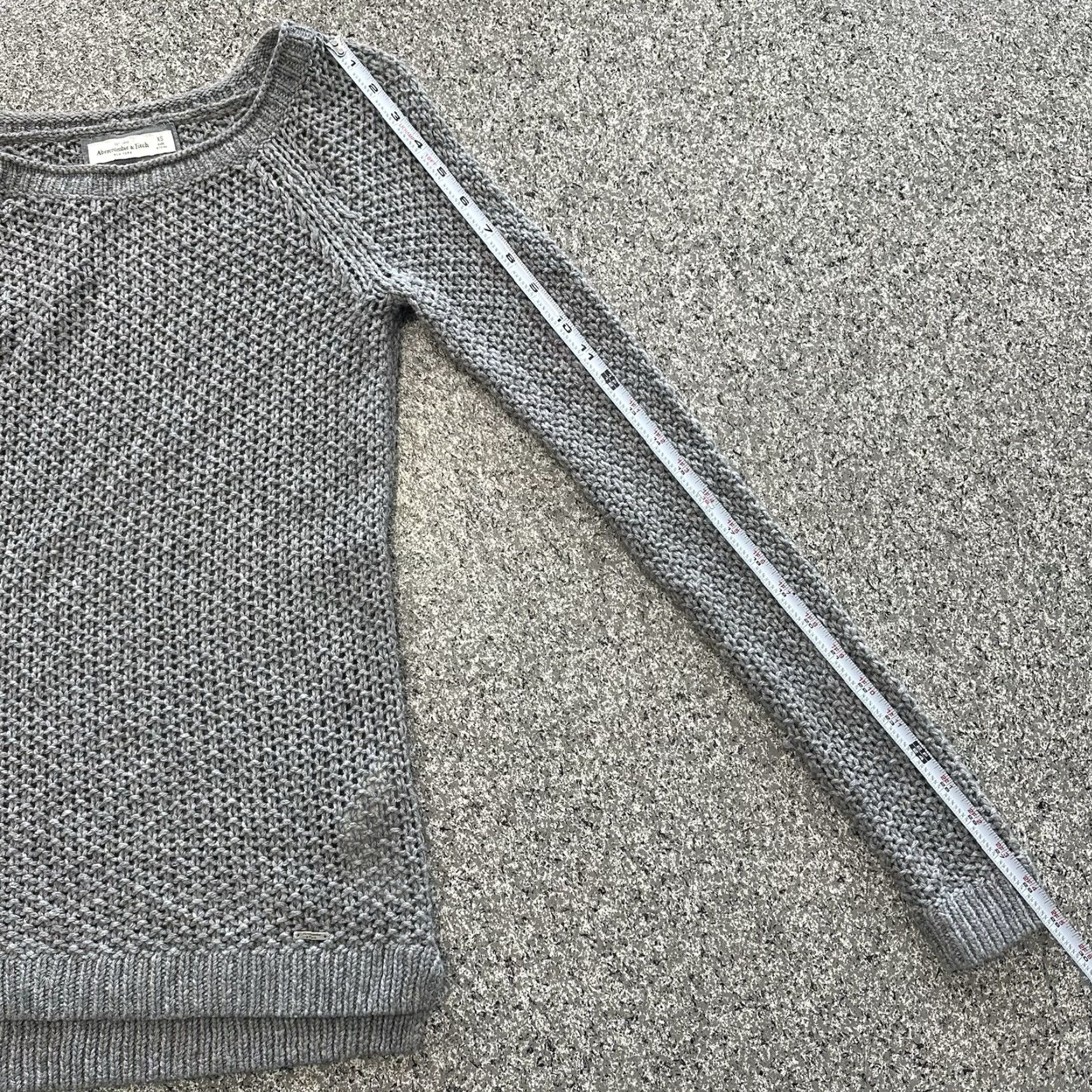 Abercrombie & Fitch Abercrombie & Fitch Sweater Womens XS Cable-Knit Long Sleeve Grey Size XS / US 0-2 / IT 36-38 - 7 Thumbnail