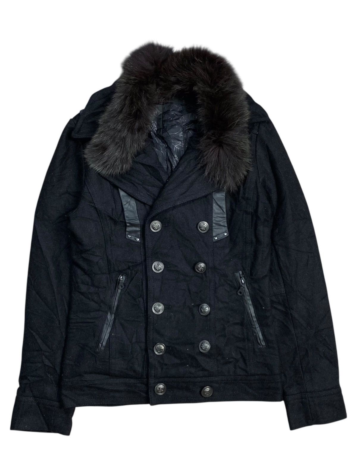 Fuga 00s fur pea coat Napoléon jacket 2000s Fuga - Vkei Style Napoleon Fur Jacket