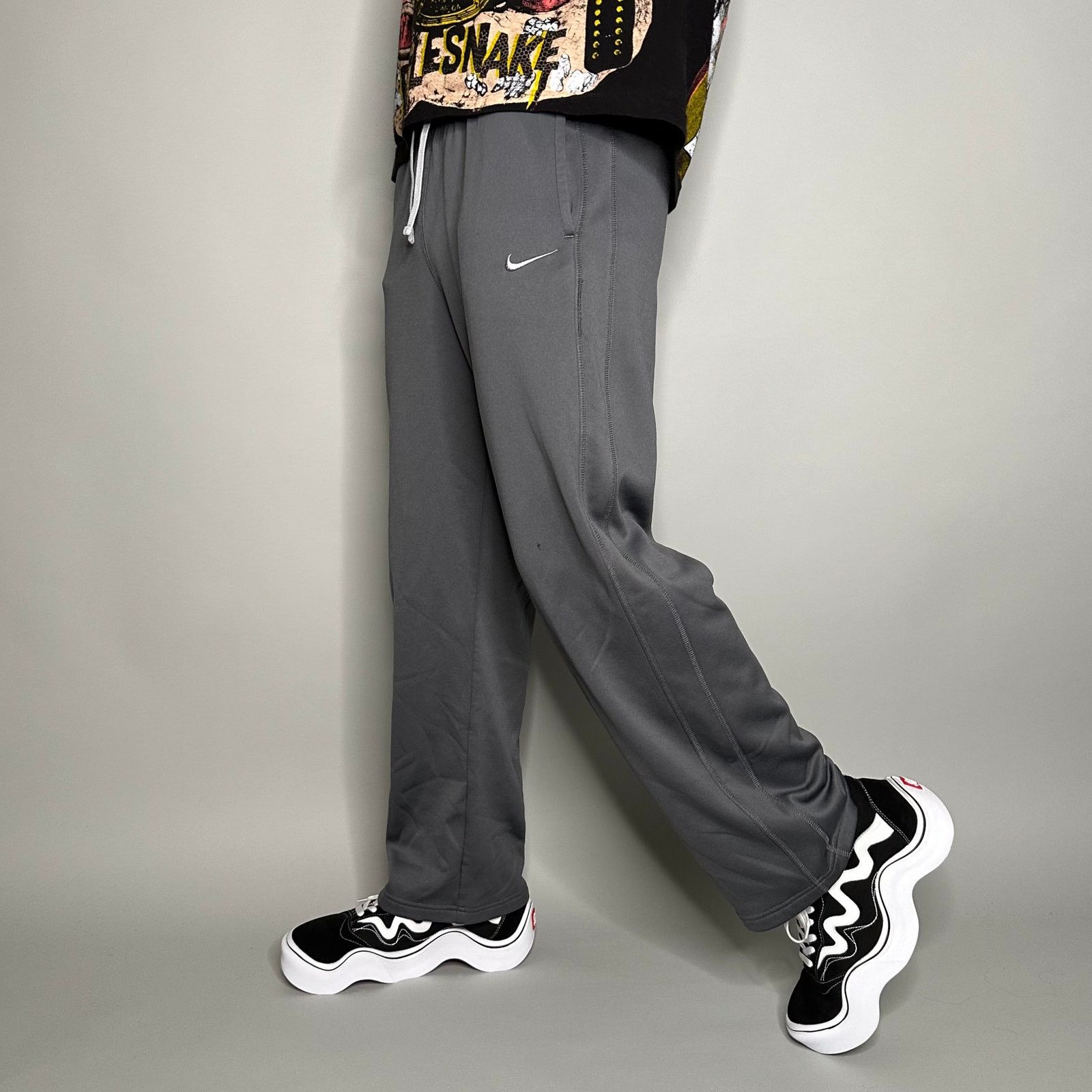 Vintage Y2K Nike Sweatpants Mens S Relaxed Grey Polyester
