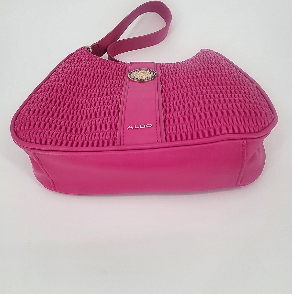 Aldo Aldo Barbie Pink Faux Leather Ruched Shoulder Bag Size ONE SIZE - 6 Thumbnail