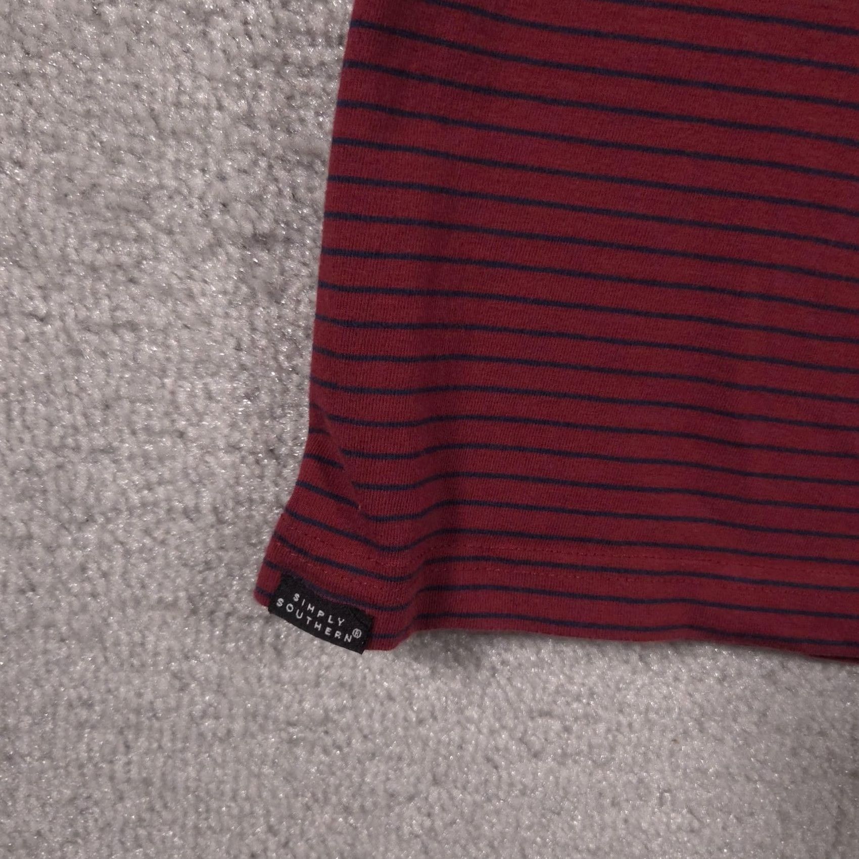 Vintage VINTAGE? No. Simply Southern Polo Shirt Mens 2XL Red Striped Long Sleeve Casual Knit Top Size US XXL / EU 58 / 5 - 4 Thumbnail