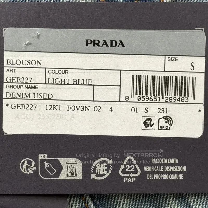 Prada Prada Blue Cotton Men's Denim Jacket. Size US S / EU 44-46 / 1 - 5 Thumbnail