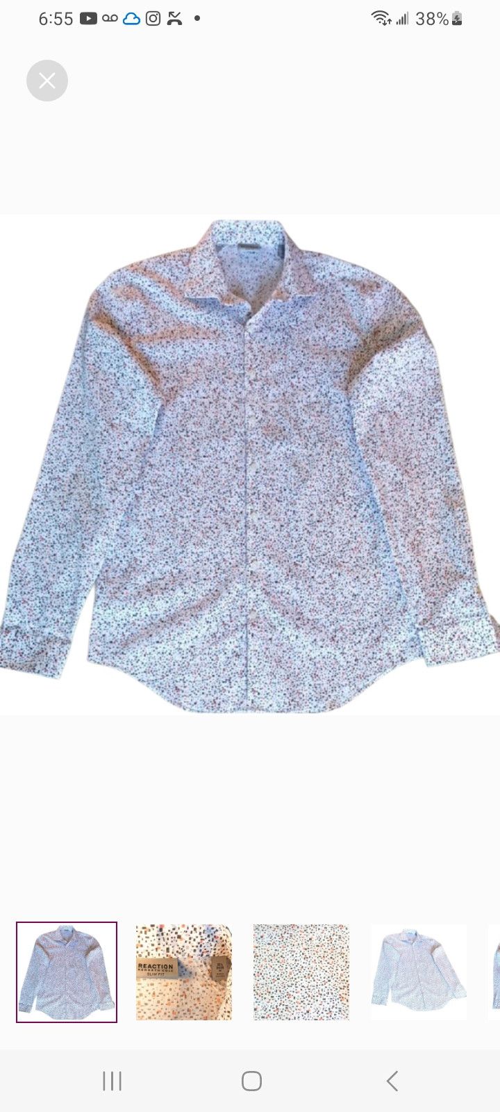 Kenneth Cole REACTION KENNETH COLE Slim-Fit Long-Sleeve Shirt Size US M / EU 48-50 / 2 - 1 Thumbnail