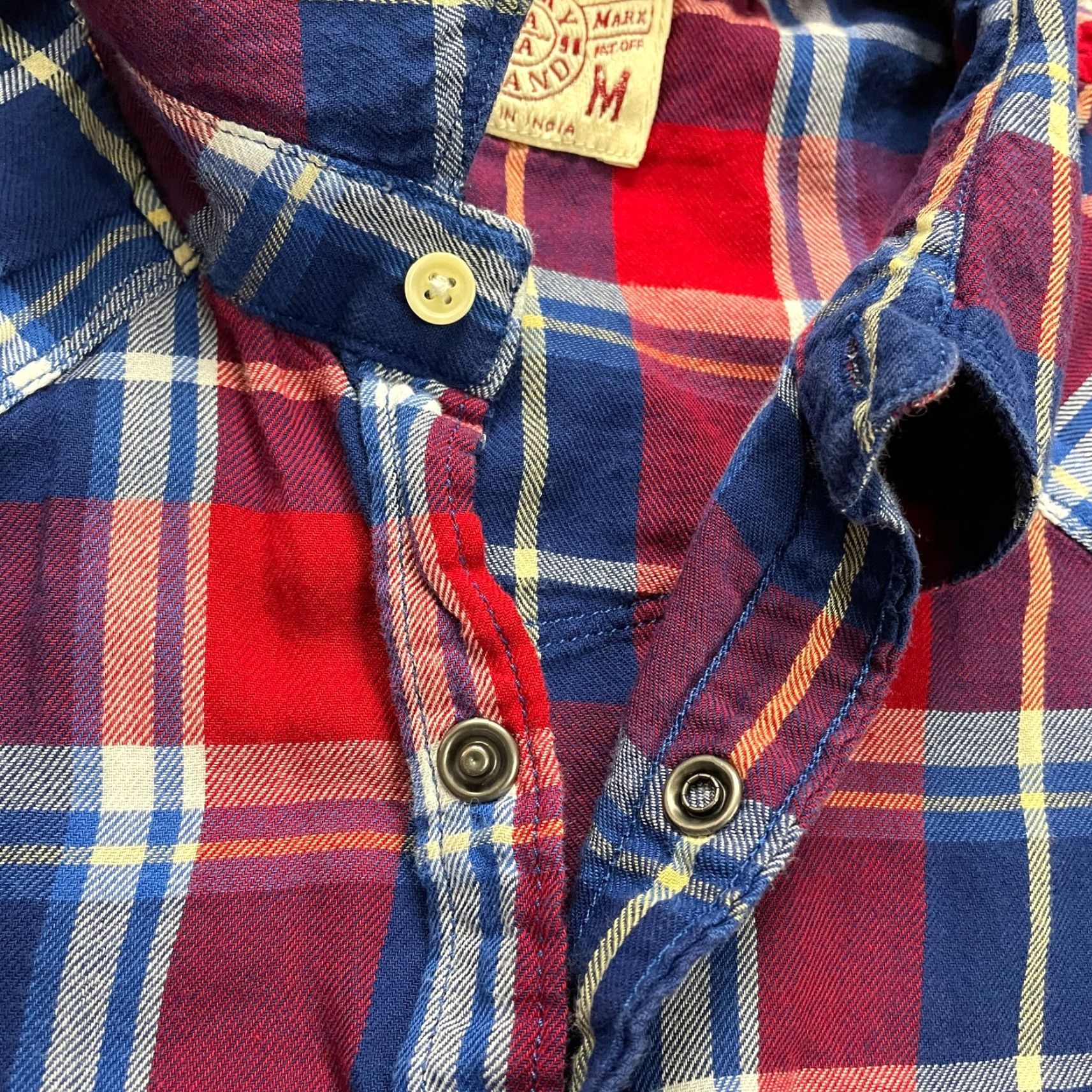 Lucky Brand Lucky Brand Short Sleeve Shirt Mens M Multicolor Plaid Button-Up Flannel Classic Fit Size US M / EU 48-50 / 2 - 3 Thumbnail