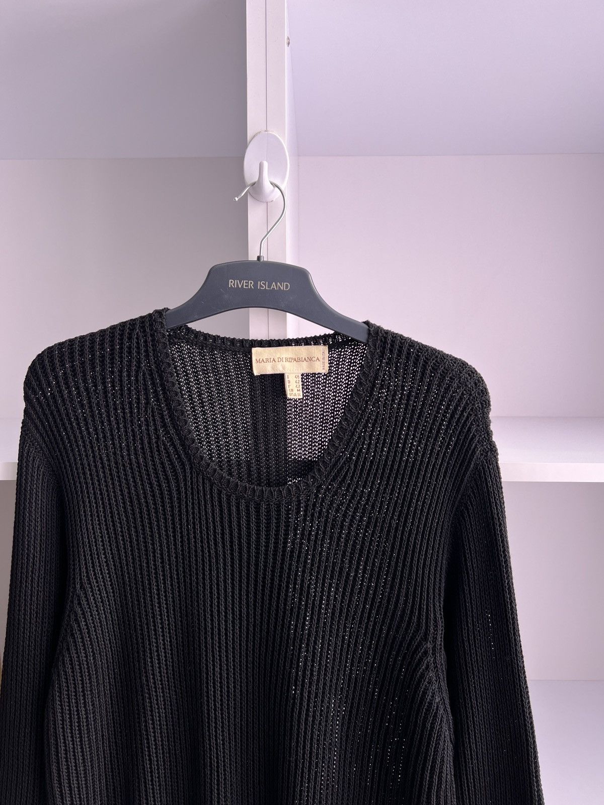 Designer × Vintage Vintage Maria Di Ripabianca Womens Ripped black Sweater Size XL / US 12-14 / IT 48-50 - 6 Thumbnail