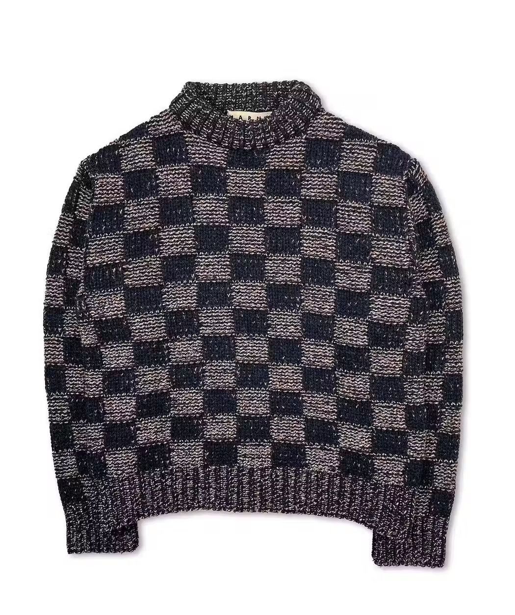 Marni AW19 Checkerboard Knit Wool Sweater Sz 48 Size US M / EU 48-50 / 2 - 2 Thumbnail