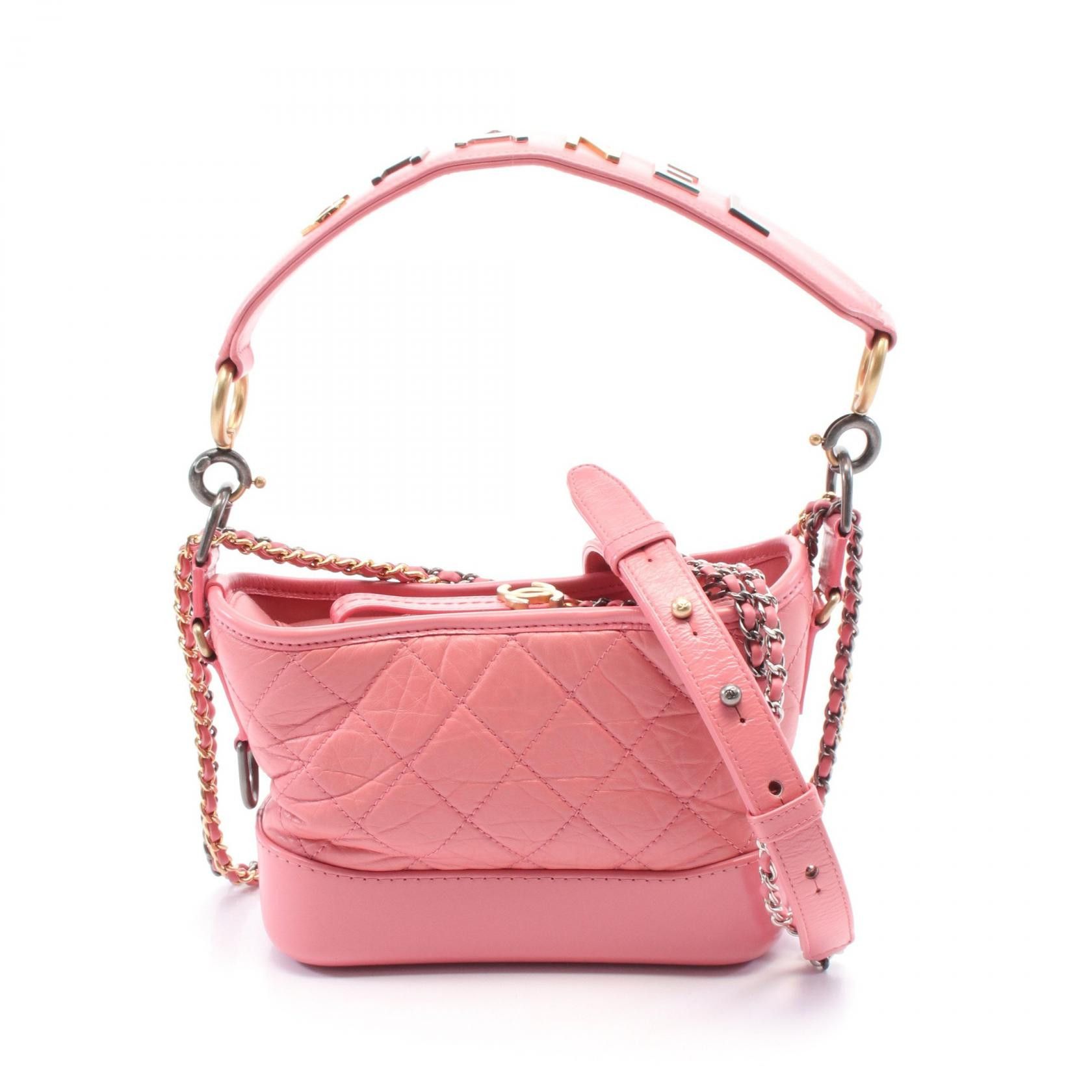 Chanel Chanel Gabrielle De Chanel Small Leather Shoulder Bag Leather Shoulder Bag A91810 in Pink, Women's