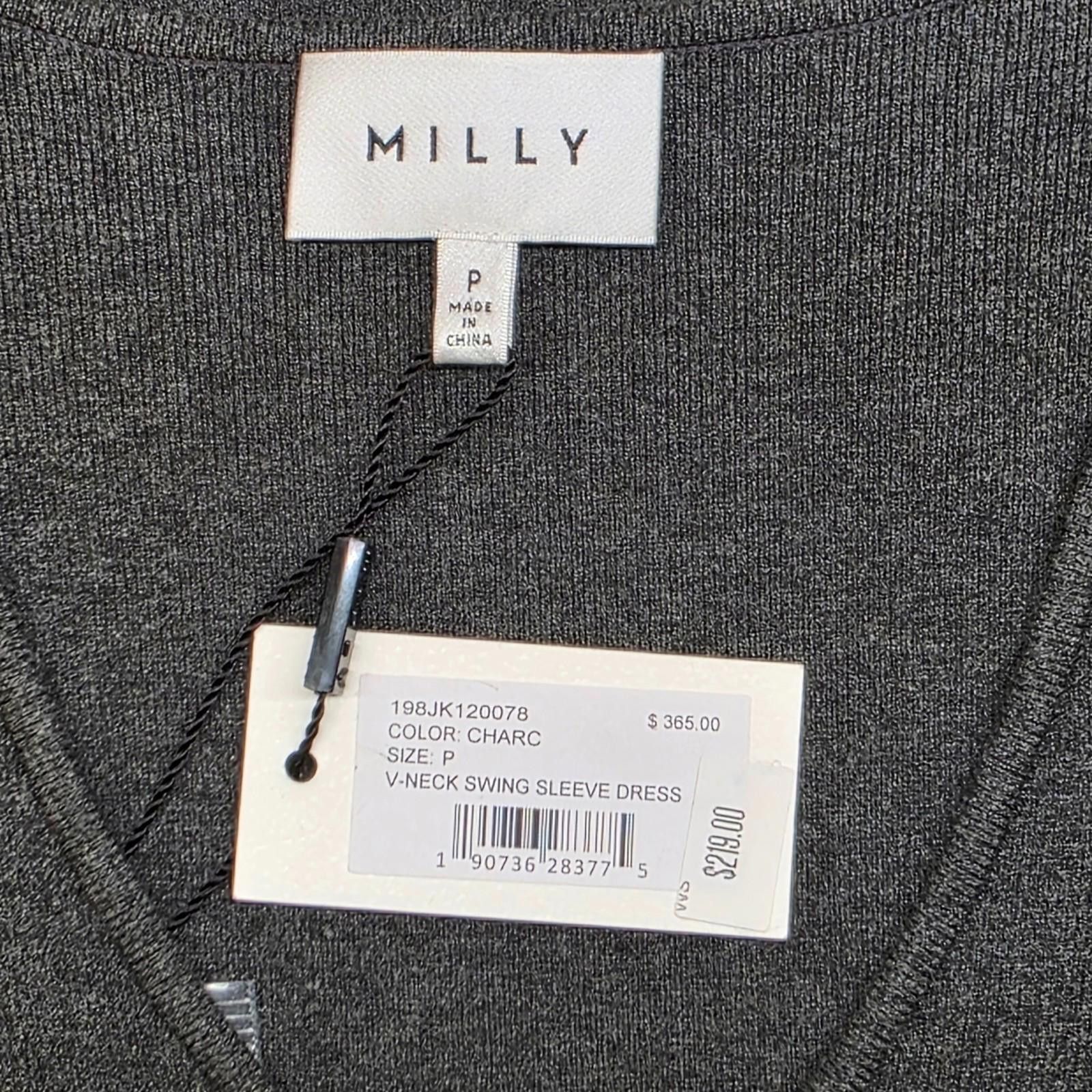 Woolrich Woolen Mills Milly Grey Knit Wool Blend Dress V-Neck Bell Sleeve Petite P Size S / US 4 / IT 40 - 3 Thumbnail