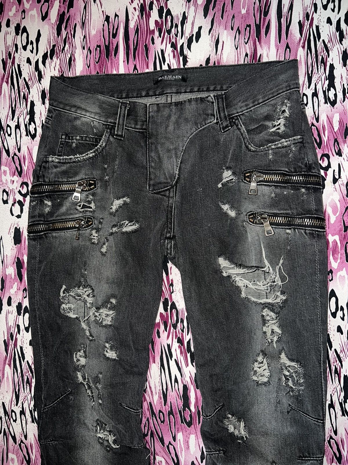 Balmain Rare Balmain by Christophe Decarnin distressed biker denim ➕ Size 26" / US 2 / IT 38 - 12 Thumbnail