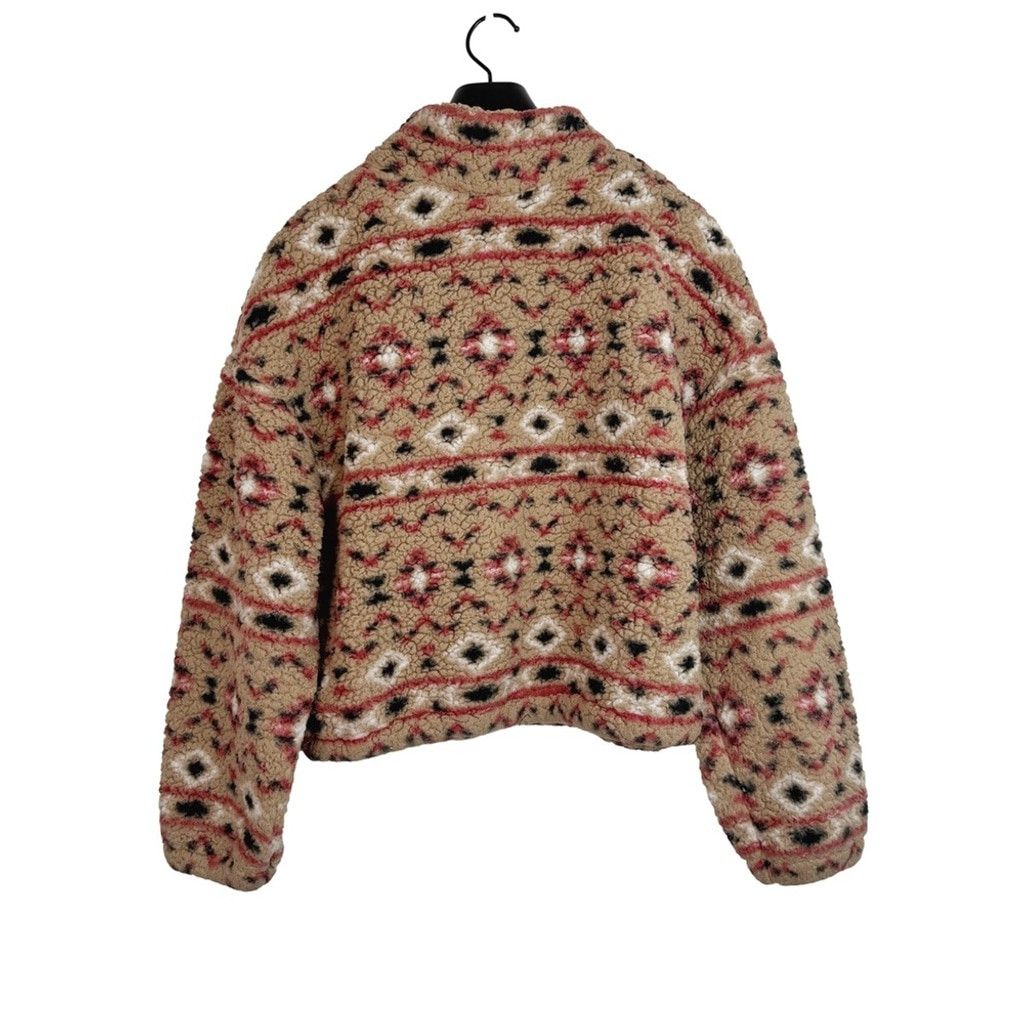 Other LOVE TREE Women's Tan Short Sherpa Aztec Pullover 1/4 Zip M Size M / US 6-8 / IT 42-44 - 7 Thumbnail