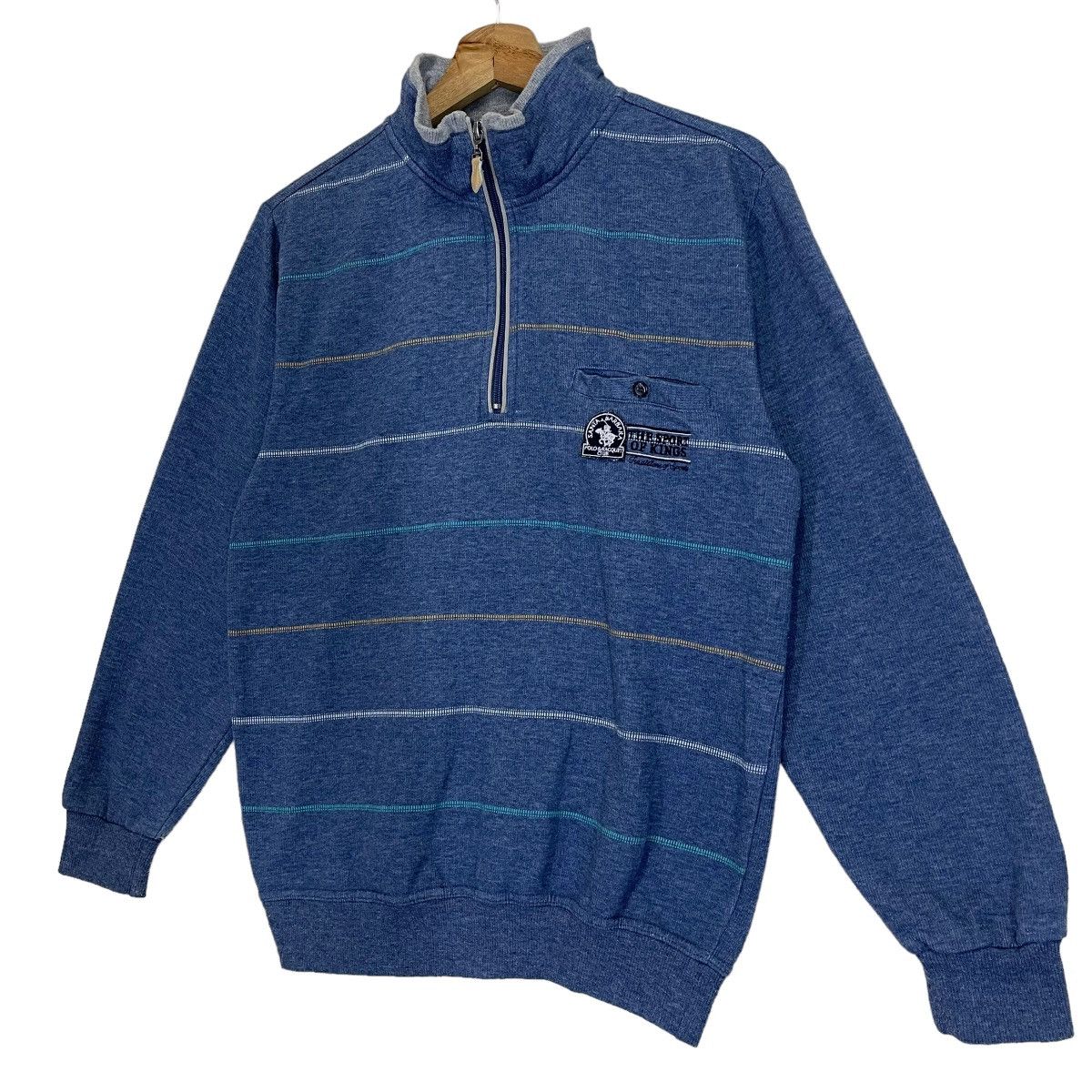 Beverly Hills Polo Club × Japanese Brand × Polo Ralph Lauren Santa barbara Small Logo Halfzip Sweatshirt Size US M / EU 48-50 / 2 - 3 Thumbnail