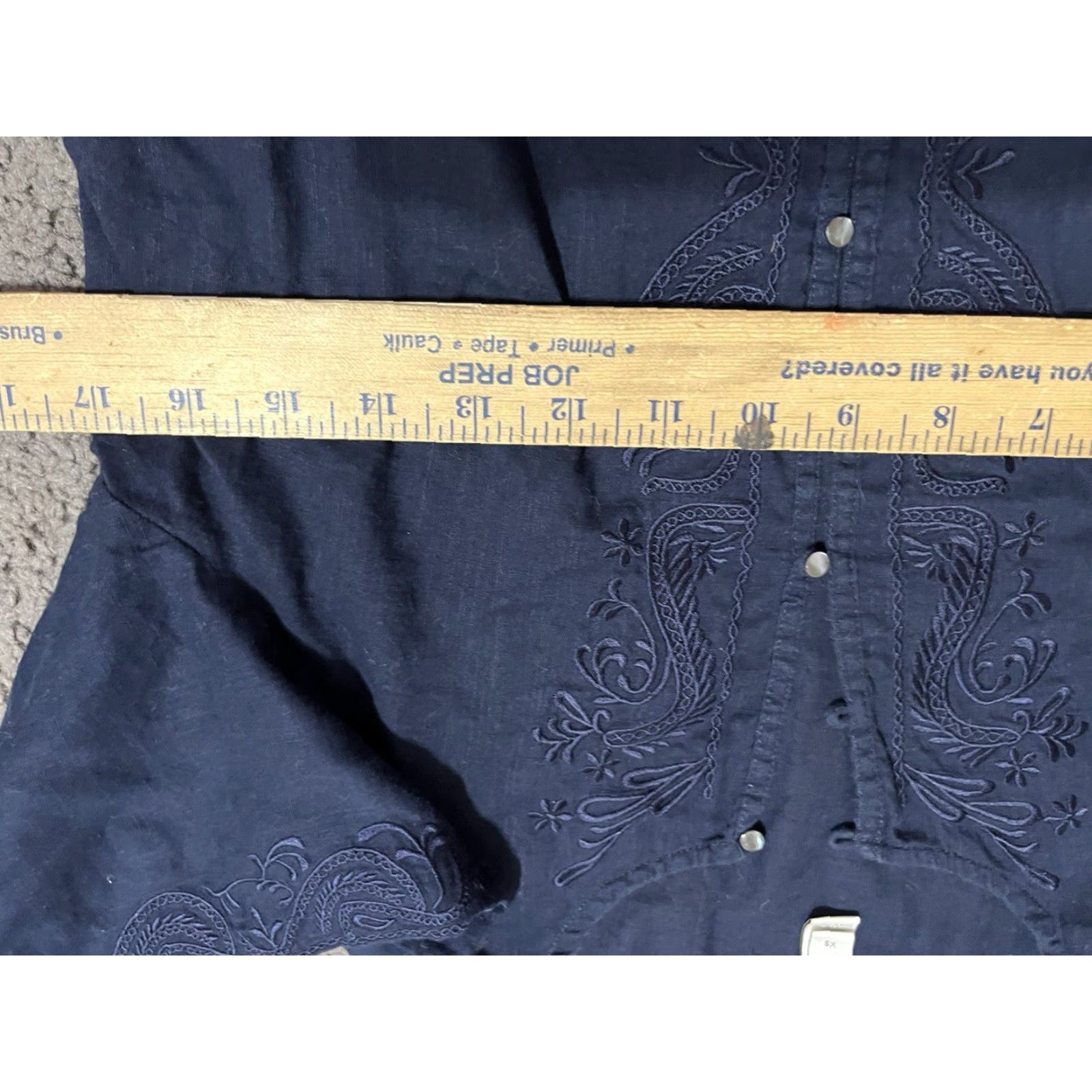 J.Crew VINTAGE J.CREW Shirt Womens XS Navy Blue 3/4 Sleeve Tunic Henley Pullover Blouse Floral, 100% Cotton, Regular Fit, Ladies, Fall/Spring/Summer Size XS / US 0-2 / IT 36-38 - 3 Thumbnail