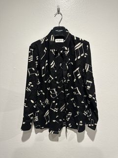 saint laurent music note shirt
