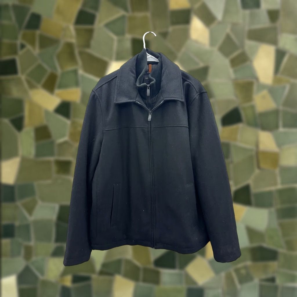 Dockers DOCKERS Peacoat Jacket Black XL Wool Blend Double Zip Up Faux Mock Neck Mens Regular Stand-Up Collar 90s City Classic Outdoor BLAK Size US XL / EU 56 / 4 - 1 Thumbnail