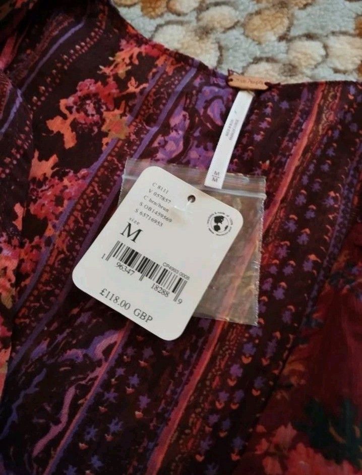 Free People Free People Magic Hour Sheer Floral Wrap Tunic Blouse Ruffle Size M / US 6-8 / IT 42-44 - 6 Thumbnail