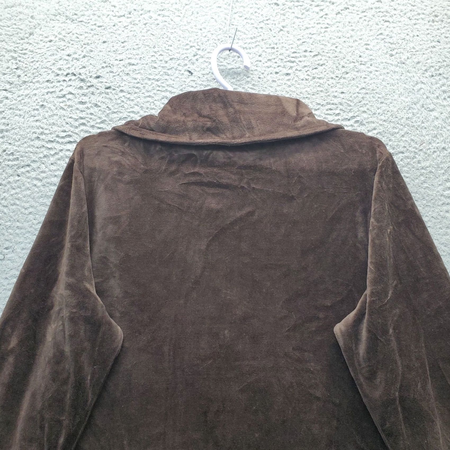 Vintage Style&co. Sport Track Jacket Womens L Brown Pockets Mock Neck Full Zip Jacket Size L / US 10 / IT 46 - 8 Thumbnail