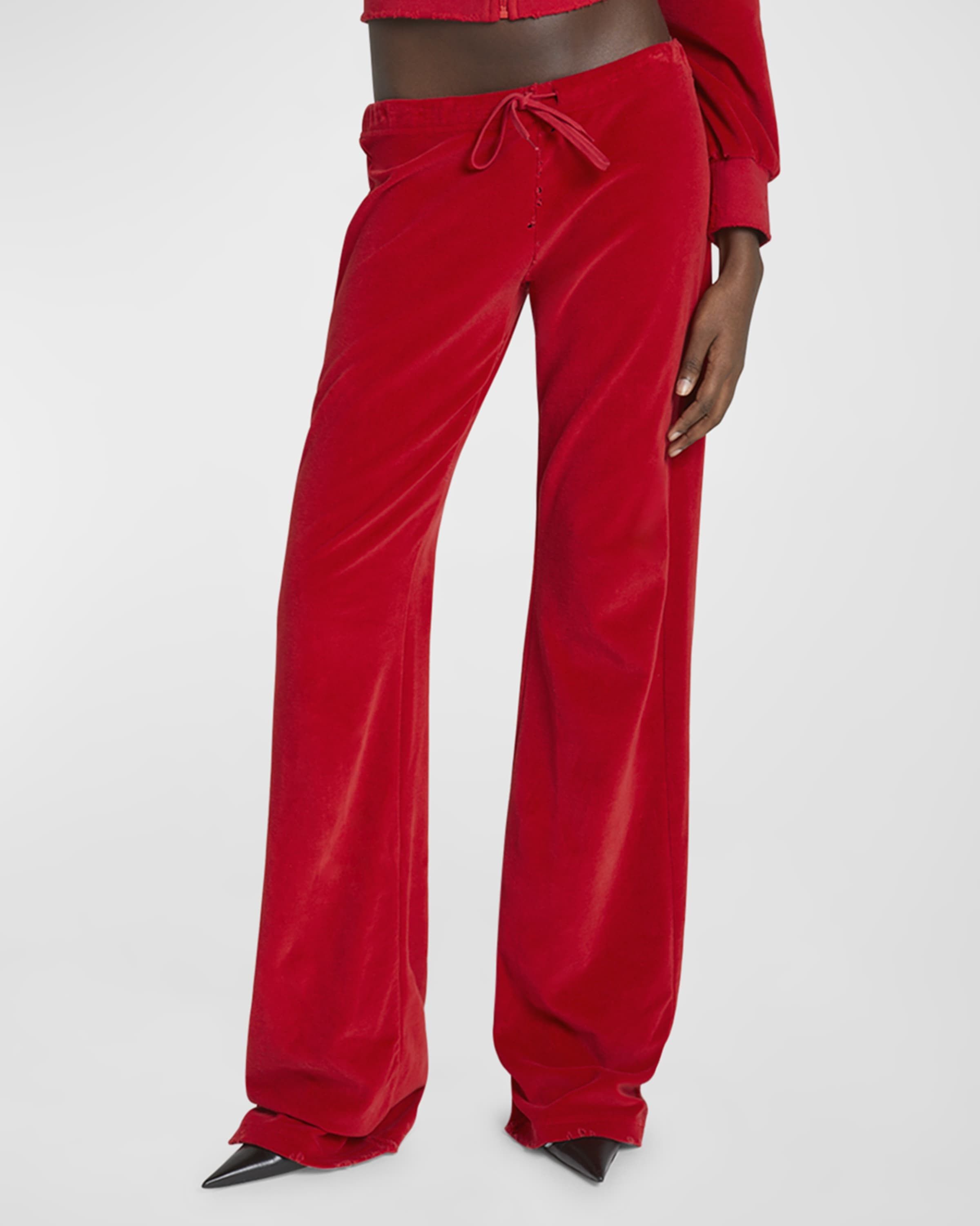 Balenciaga o1bcso1str0525 Low Waist Tracksuit Trouser in Red Size 25" / US 0 / IT 36 - 2 Thumbnail