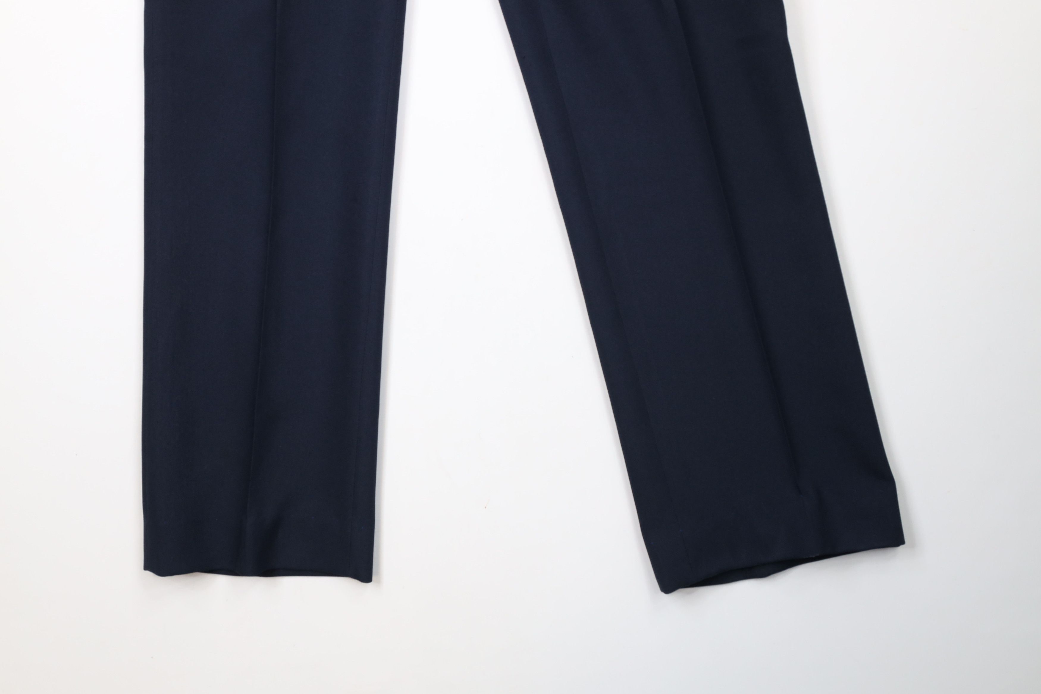 Vintage Vintage 70s Streetwear Flared Wide Leg Chino Pants Navy Blue Size US 35 - 4 Thumbnail