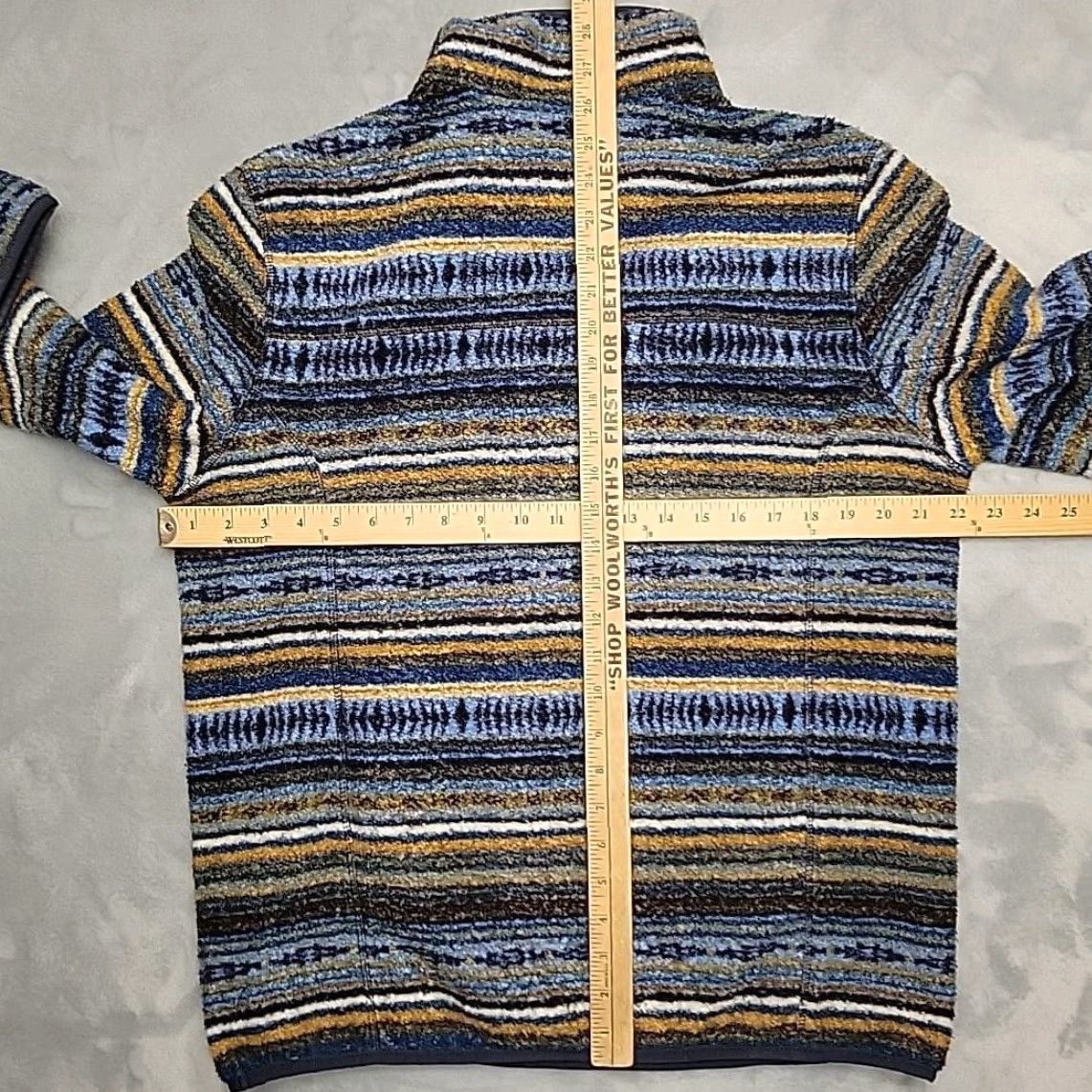 Denime Rock & Roll Denim Sweater Mens Small Multicolor Striped Fleece 1/4 Zip Pullover Size US S / EU 44-46 / 1 - 7 Thumbnail