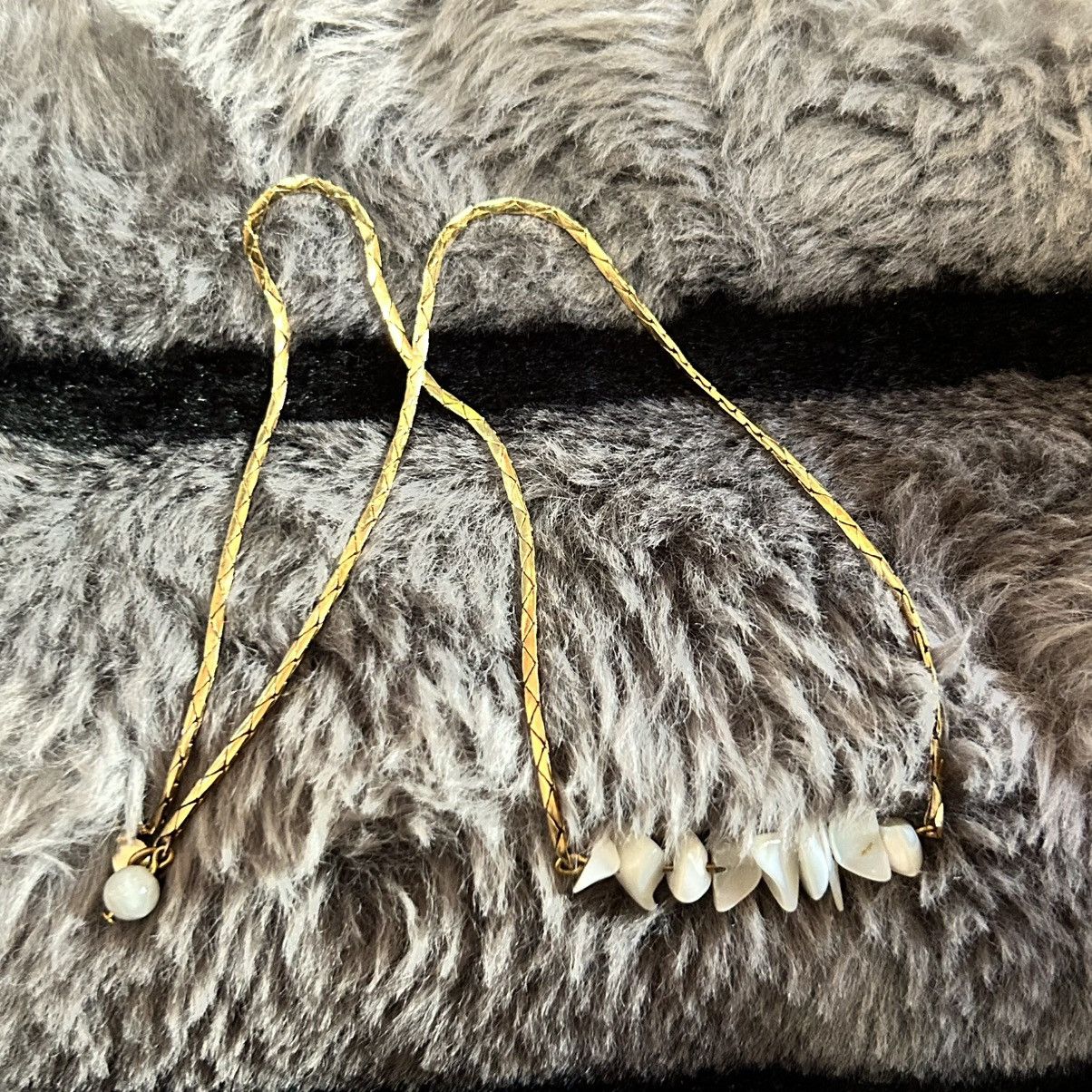 Jewelry Vintage milky quartz stone bar gold chain necklace Size ONE SIZE - 9 Thumbnail
