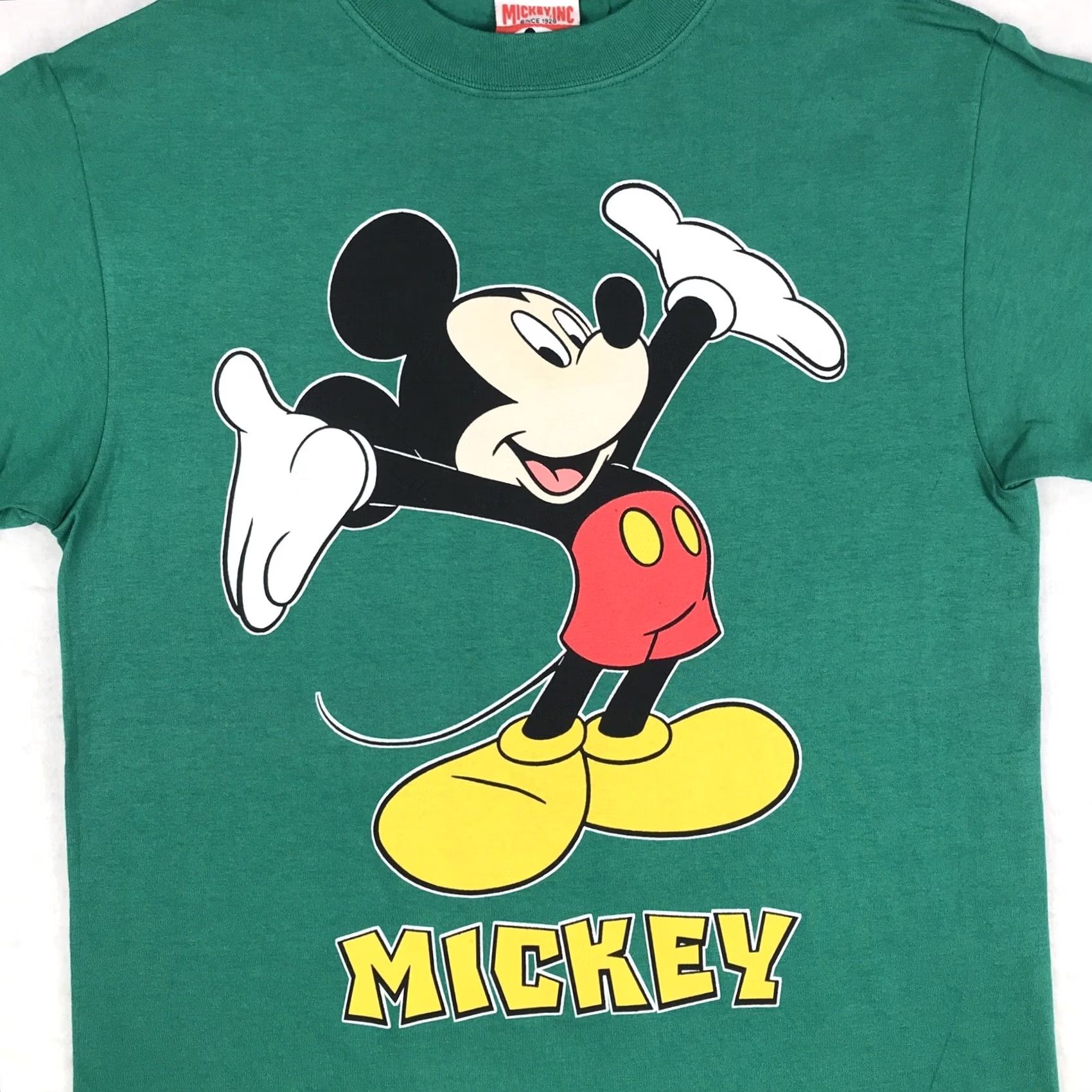 Disney NOS vintage 90s MICKEY MOUSE Walt Disney World T-Shirt SMALL/MEDIUM Green Men Short Sleeve Cotton Regular Size US S / EU 44-46 / 1 - 6 Thumbnail