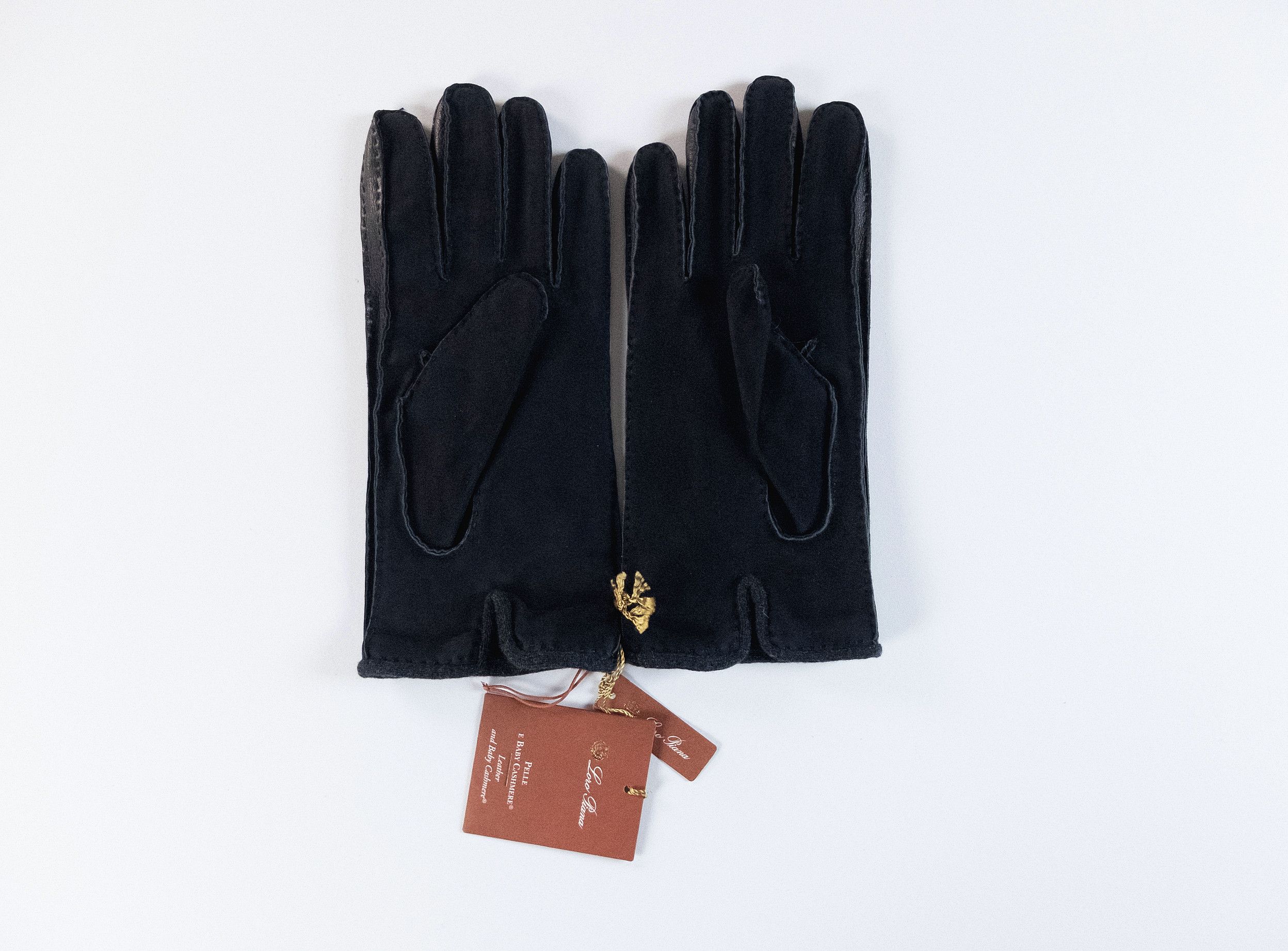 Loro Piana LORO PIANA navy blue suede leather & baby cashmere gloves Size ONE SIZE - 3 Thumbnail