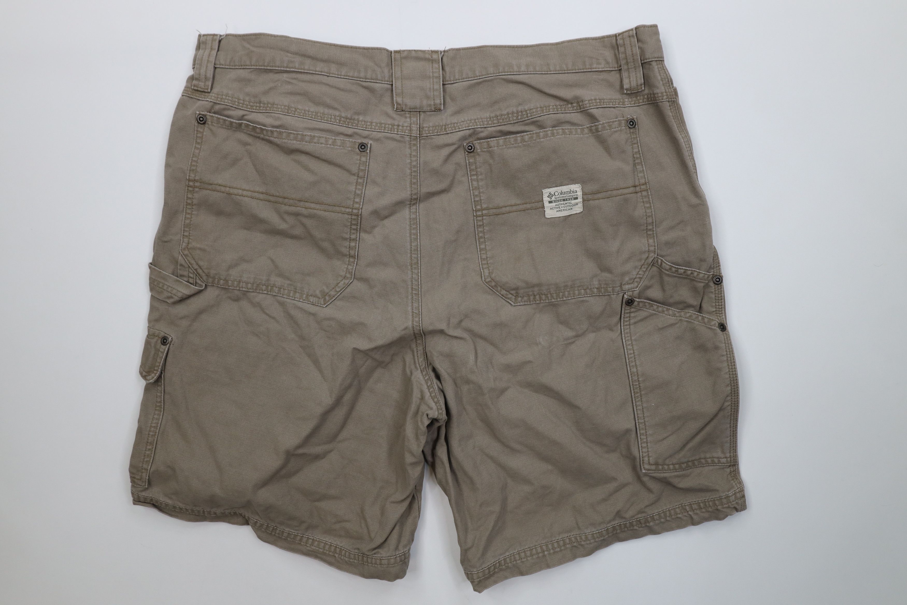 Columbia Vintage Y2K Columbia Above Knee Dungaree Shorts Beige Cotton Size US 38 / EU 54 - 8 Thumbnail