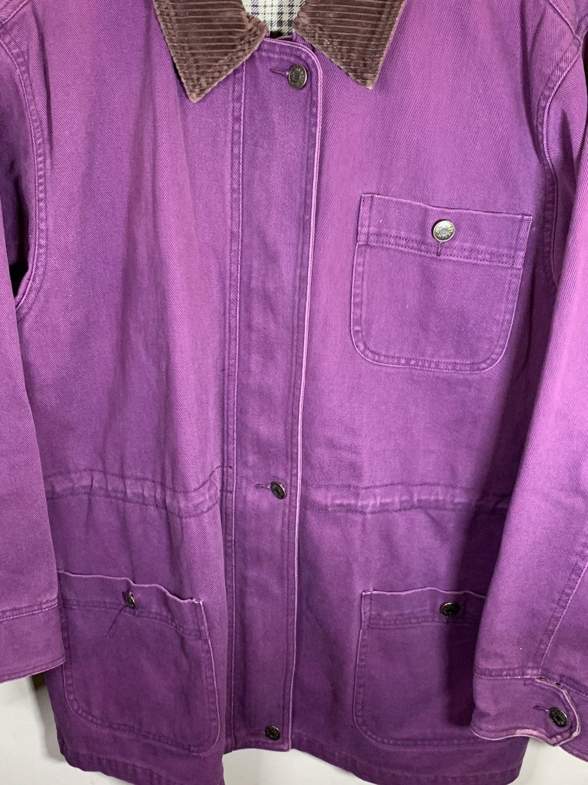 Denim & Co. × Designer × Vintage RARE* Vintage Denim & Co Lined Cord Collar Chore Coat Jacket Size US M / EU 48-50 / 2 - 4 Thumbnail