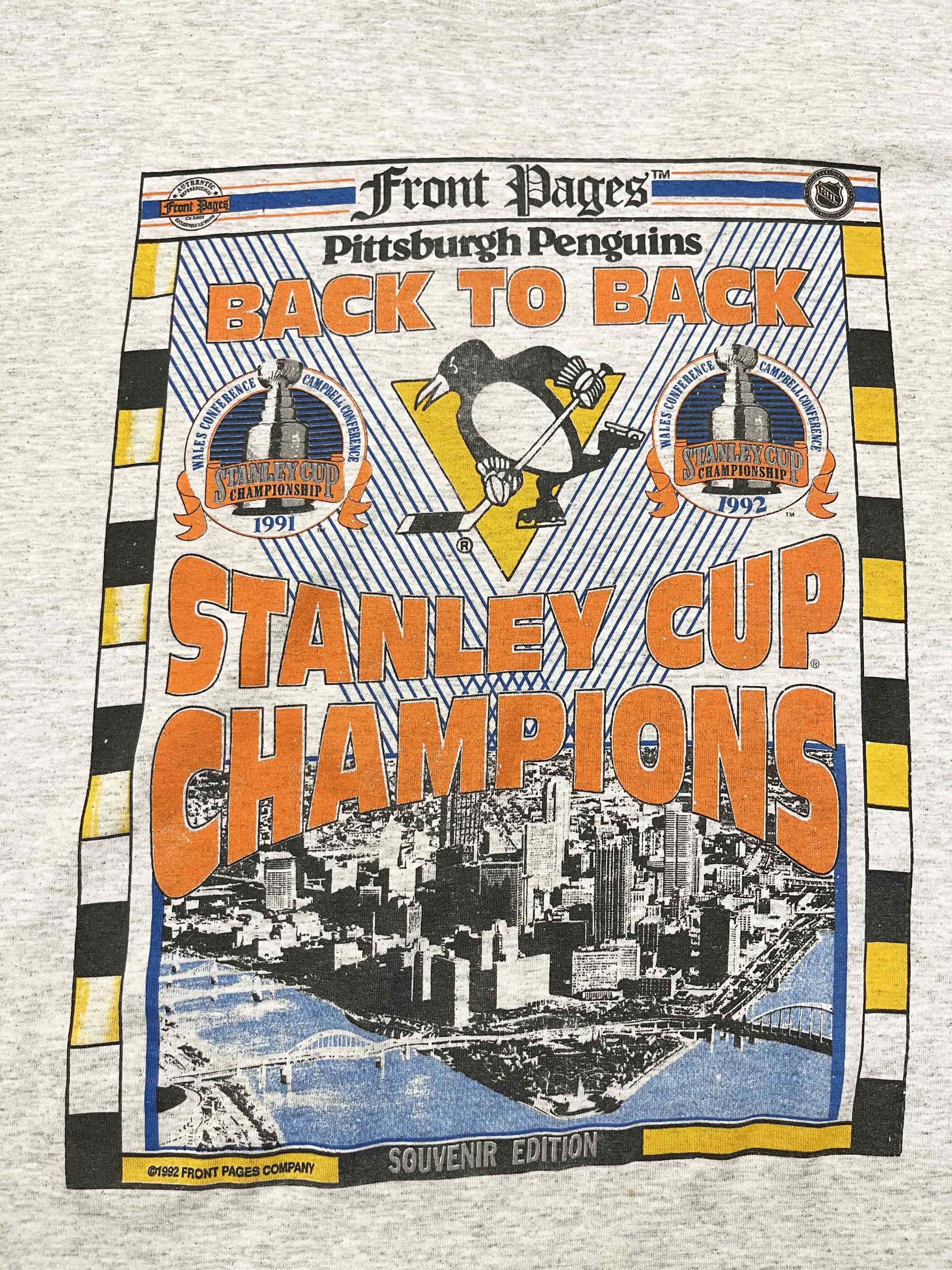 NHL Vintage Skimmers 1992 NHL Pittsburgh Penguins Hockey T-Shirt Size US XXL / EU 58 / 5 - 2 Thumbnail