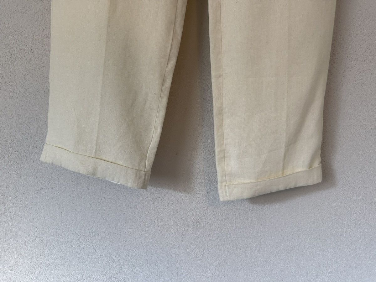 Hermes Hermès Ivory Linen Trousers with Cuffed Hem Size US 38 / EU 54 - 4 Thumbnail