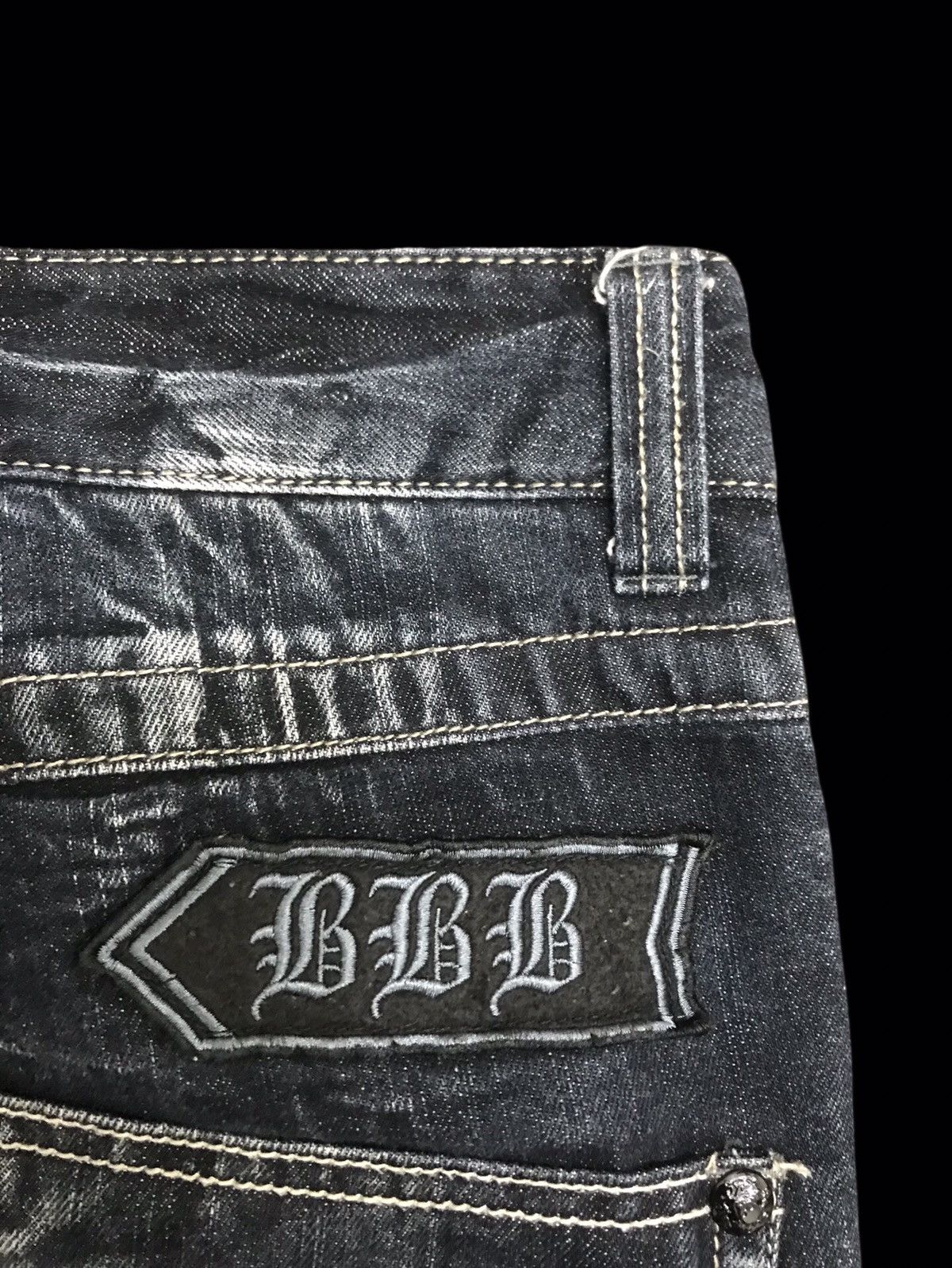 Japanese Brand 💥PUNK DENIM💥BLOW BY BLUE CRACKED FADES PATCHES DENIM F185 Size US 31 - 17 Thumbnail