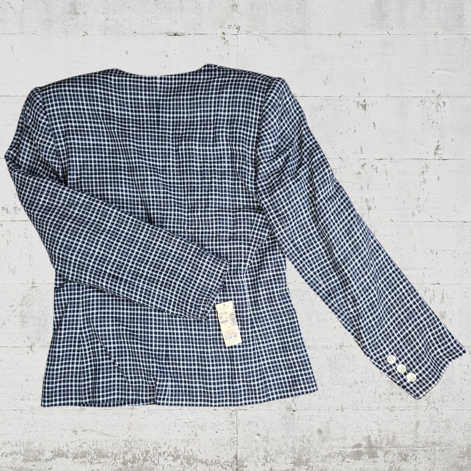 Vintage Vintage Navy Plaid Crop Blazer Size 10 Size L / US 10 / IT 46 - 12 Thumbnail