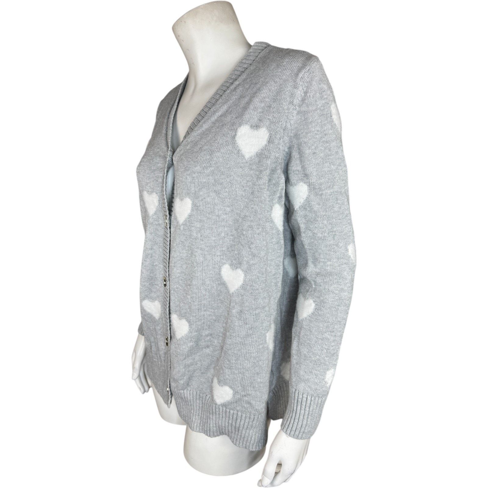 Other Belle by Kim GravelFuzzy Heart Cardigan Heather Gray Medium Size M / US 6-8 / IT 42-44 - 9 Thumbnail