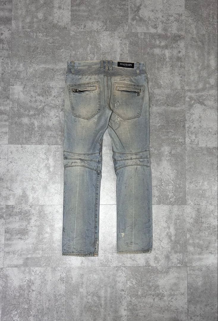 Balmain SS11 Balmain Homme Decarnin Period Biker Denim Size US 29 - 2 Thumbnail