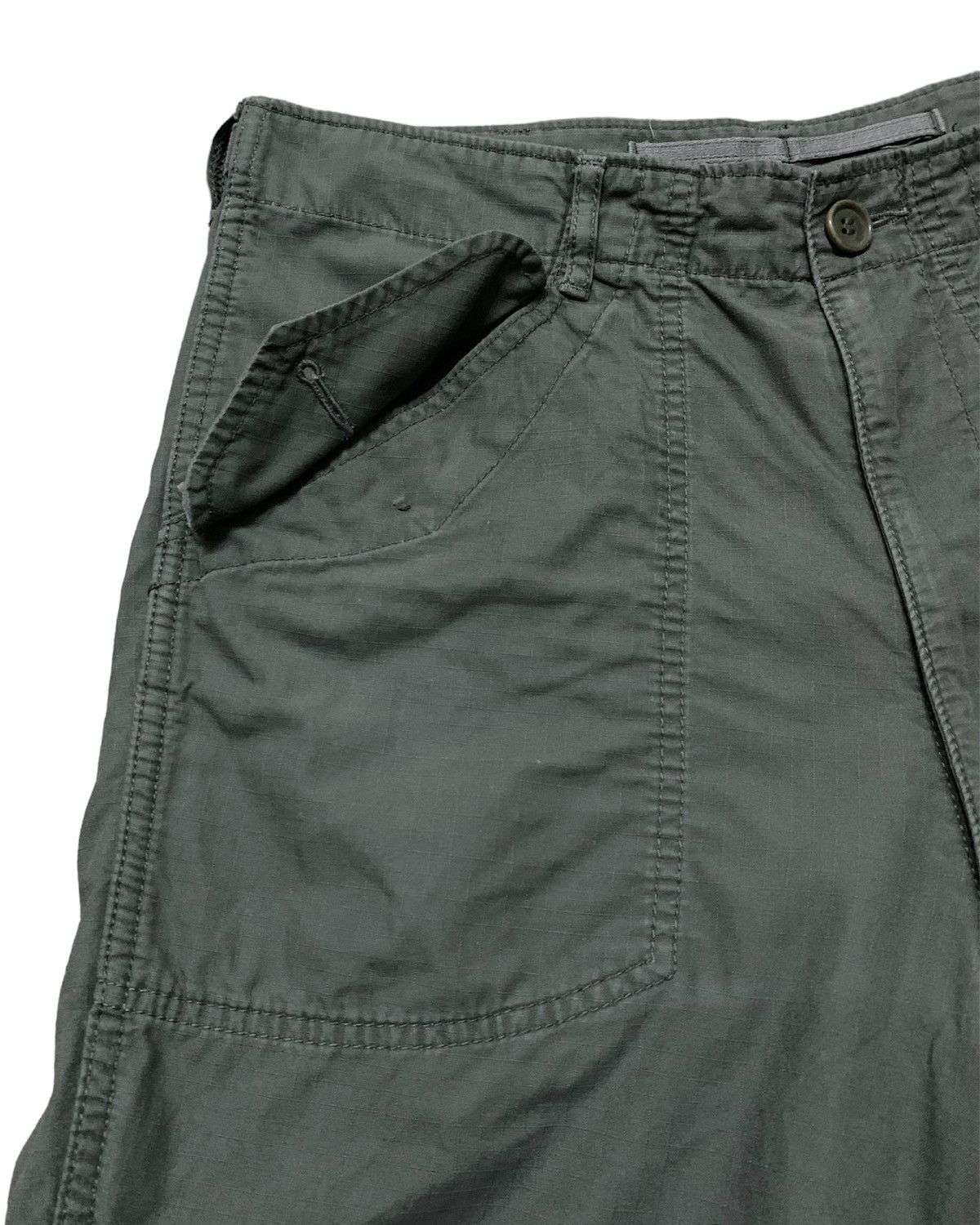 Comme des Garcons Homme × Rei Kawakubo CDG HOMME adjustable waist cotton 3Q pant Green Army Size US 31 - 4 Thumbnail