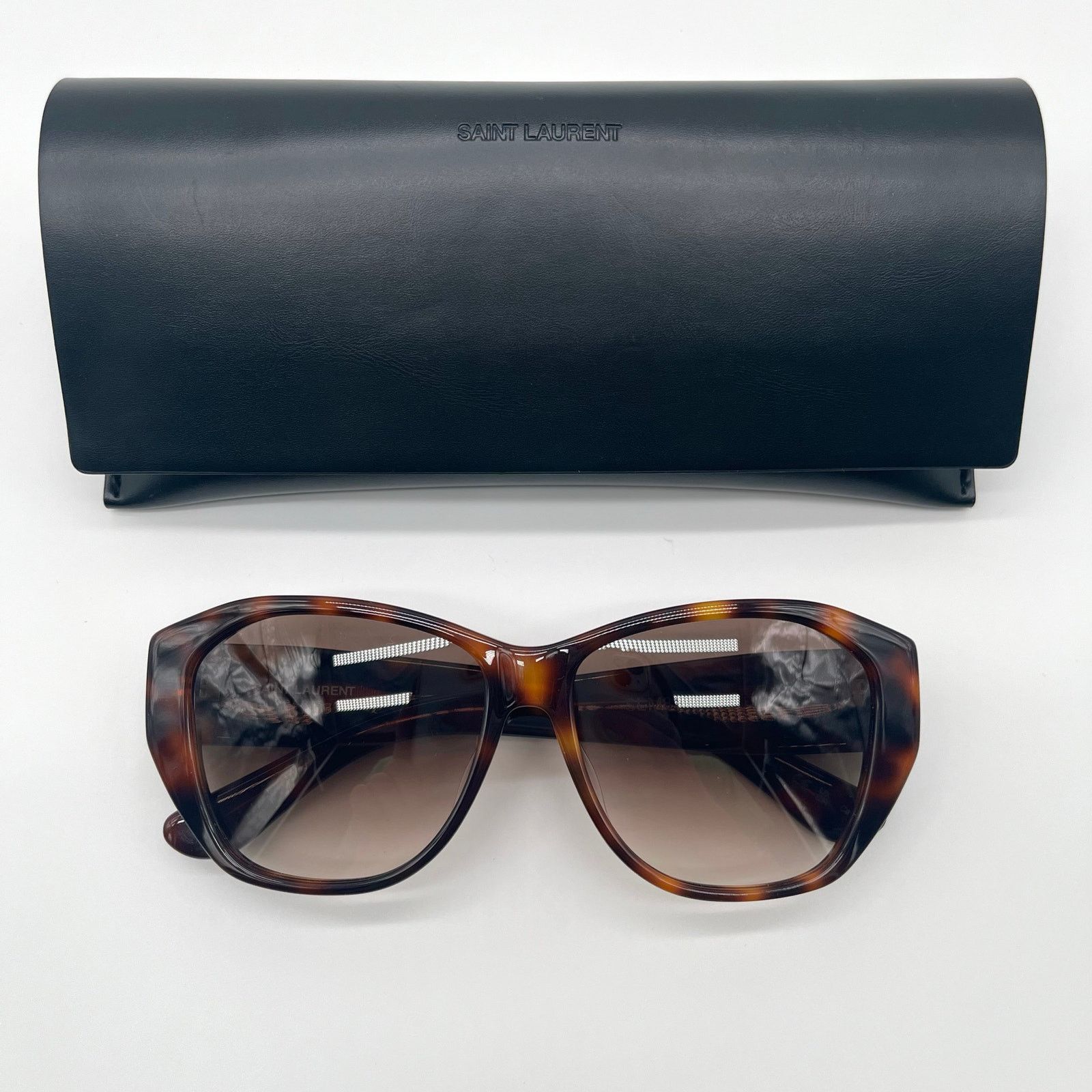 Yves Saint Laurent SAINT LAURENT Sunglasses, Havana Geometric Frame, Case, YSL Size ONE SIZE - 1 Thumbnail