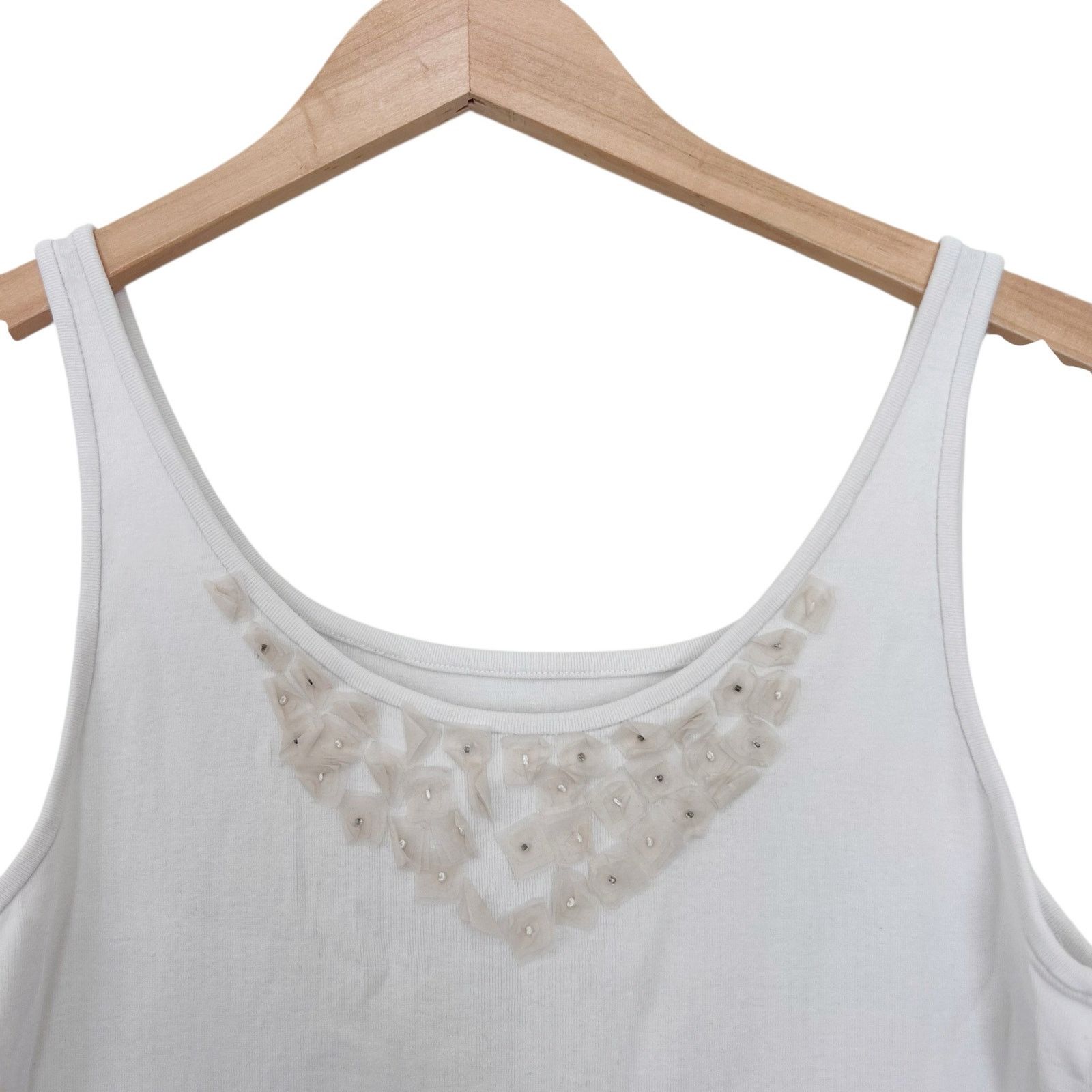 Eileen Fisher Eileen Fisher White Organic Cotton Tank Top Sz PL Size L / US 10 / IT 46 - 2 Thumbnail