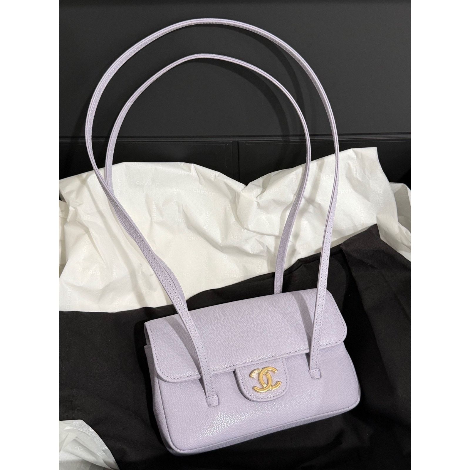 Chanel Chanel 26S Preppy Coco Mini Purple Caviar Leather Gold CC Lg Size ONE SIZE - 2 Thumbnail