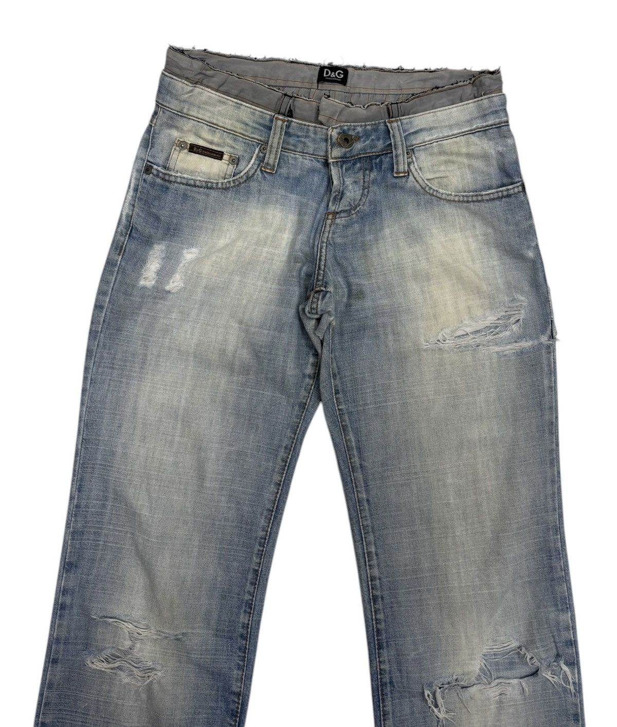Dolce & Gabbana Dolce & Gabbana Double Waist Thrashed Distressed Denim Jeans Size 30" / US 8 / IT 44 - 5 Thumbnail