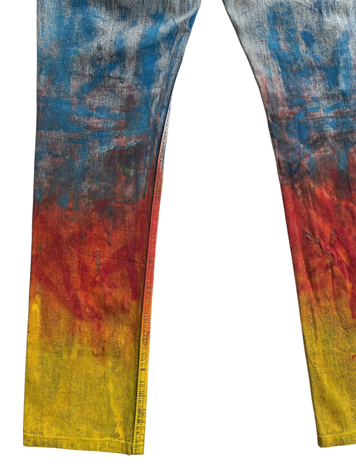Japanese Brand Yevs Japan Flame Paint Denim Streetwear Size 30" / US 8 / IT 44 - 12 Thumbnail