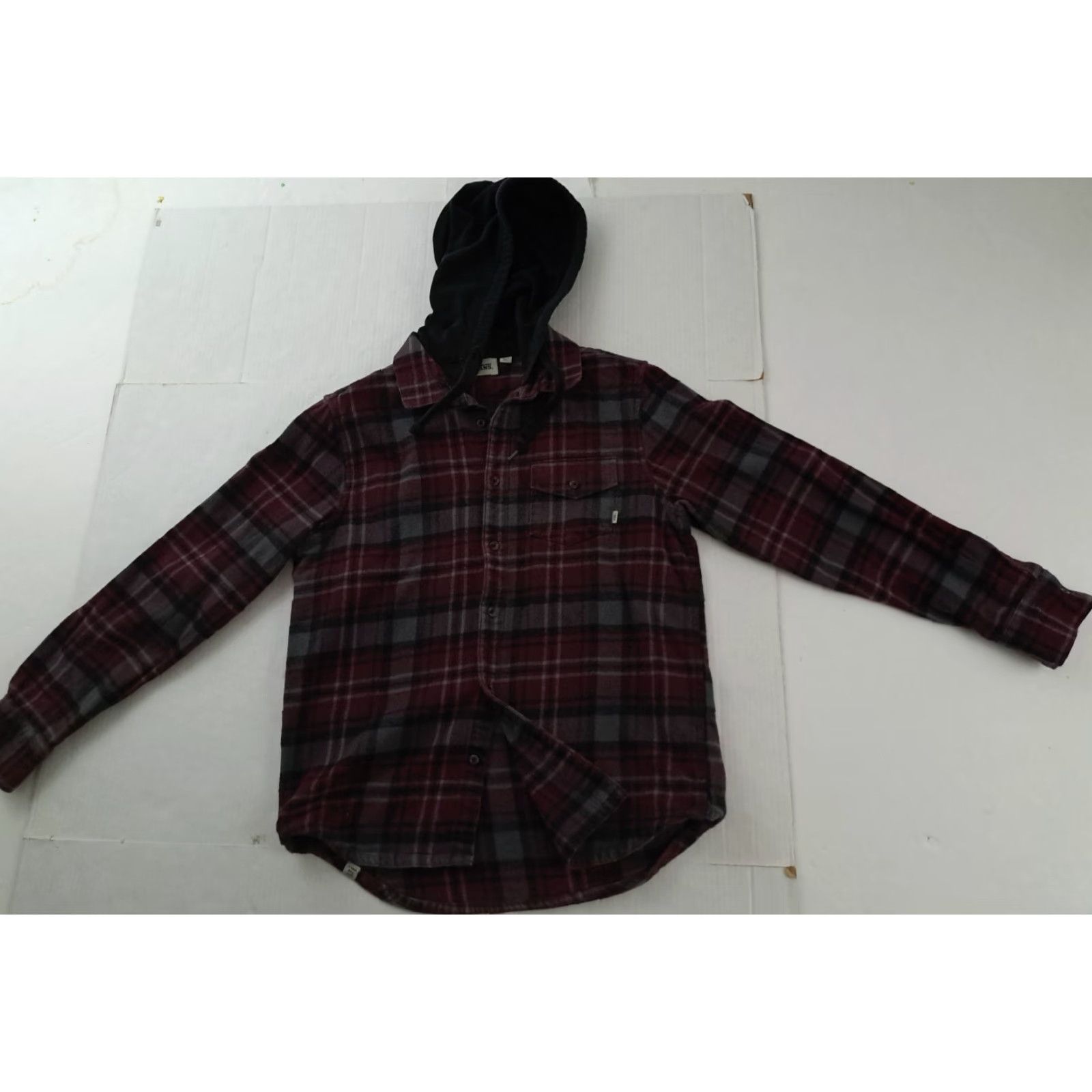 Vans VANS Sweatshirt Shirt Hooded Plaid Flannel Button Vintage Small Unisex Adults Purple-tinged Size US S / EU 44-46 / 1 - 2 Thumbnail