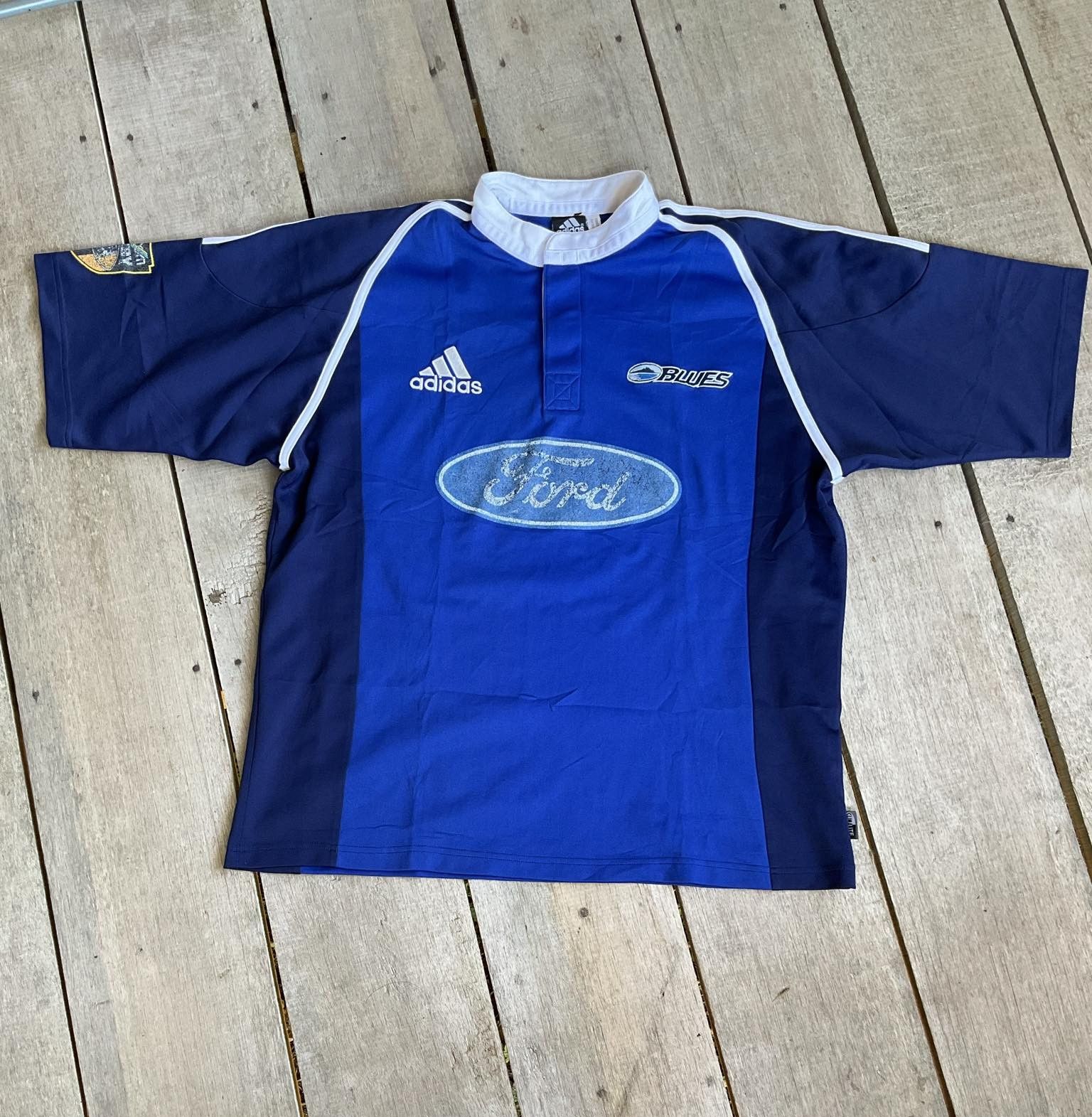 Adidas Adidas Ford jersey rugby tshirt tee blue navy sport vintage Size US XL / EU 56 / 4 - 1 Thumbnail