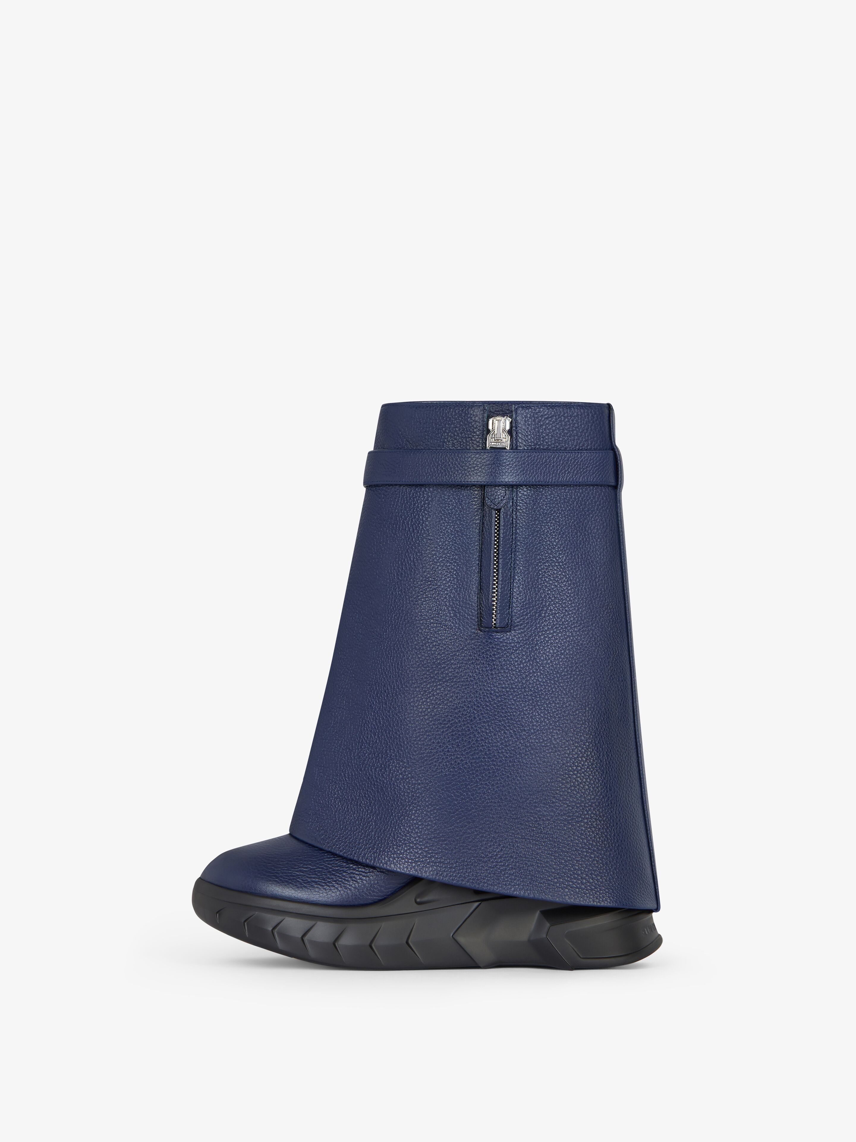 Givenchy o1srvl11e0525 Shark Lock Ankle Boots Biker Low Wedge Blue Size US 12 / IT 42 - 4 Thumbnail