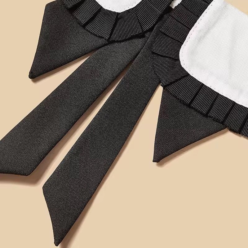 Japanese Brand × Leather Black and White Pleated Edge Bow Size ONE SIZE - 7 Thumbnail
